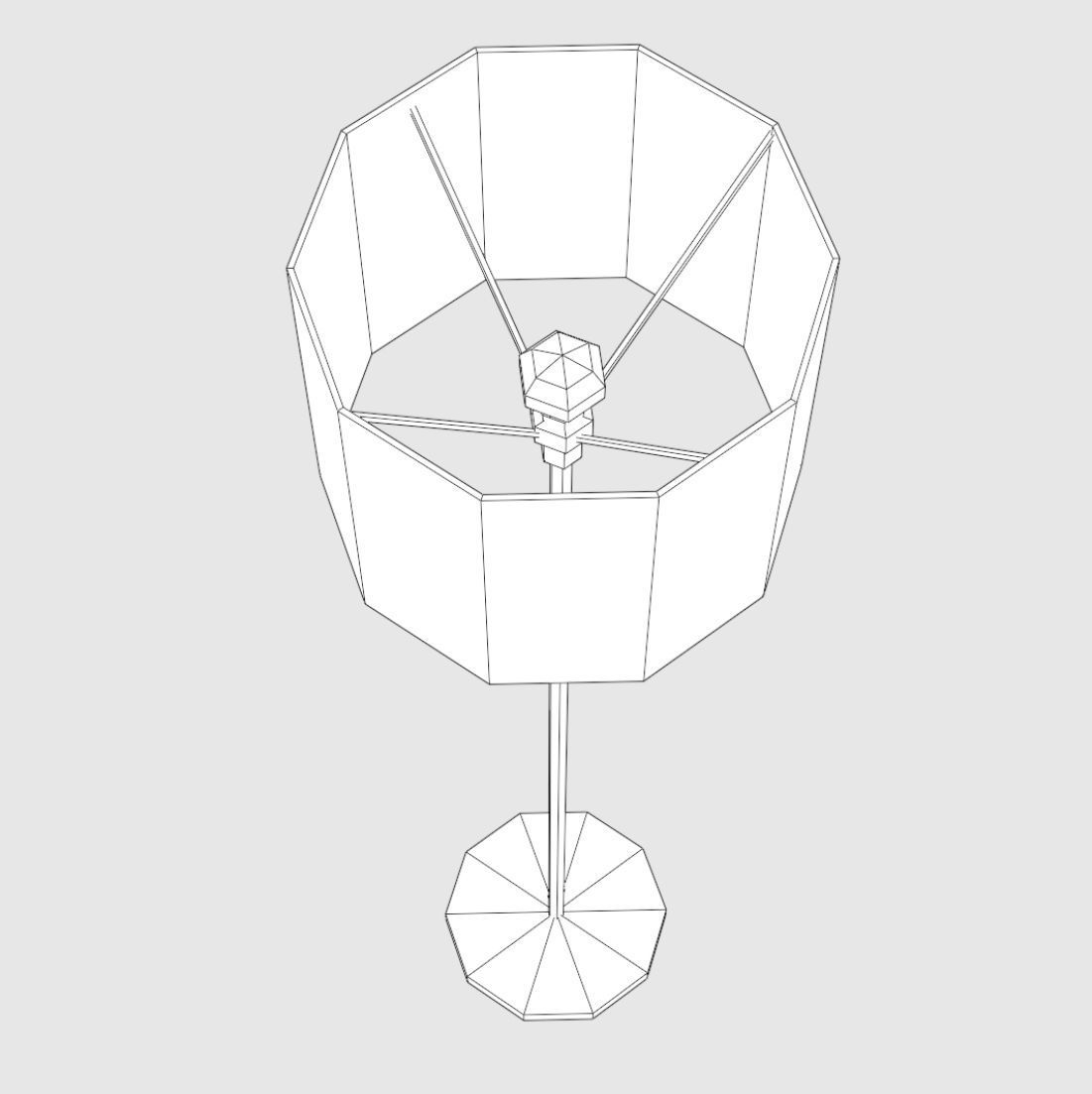 Floor Lamp Low-poly 3D model_2