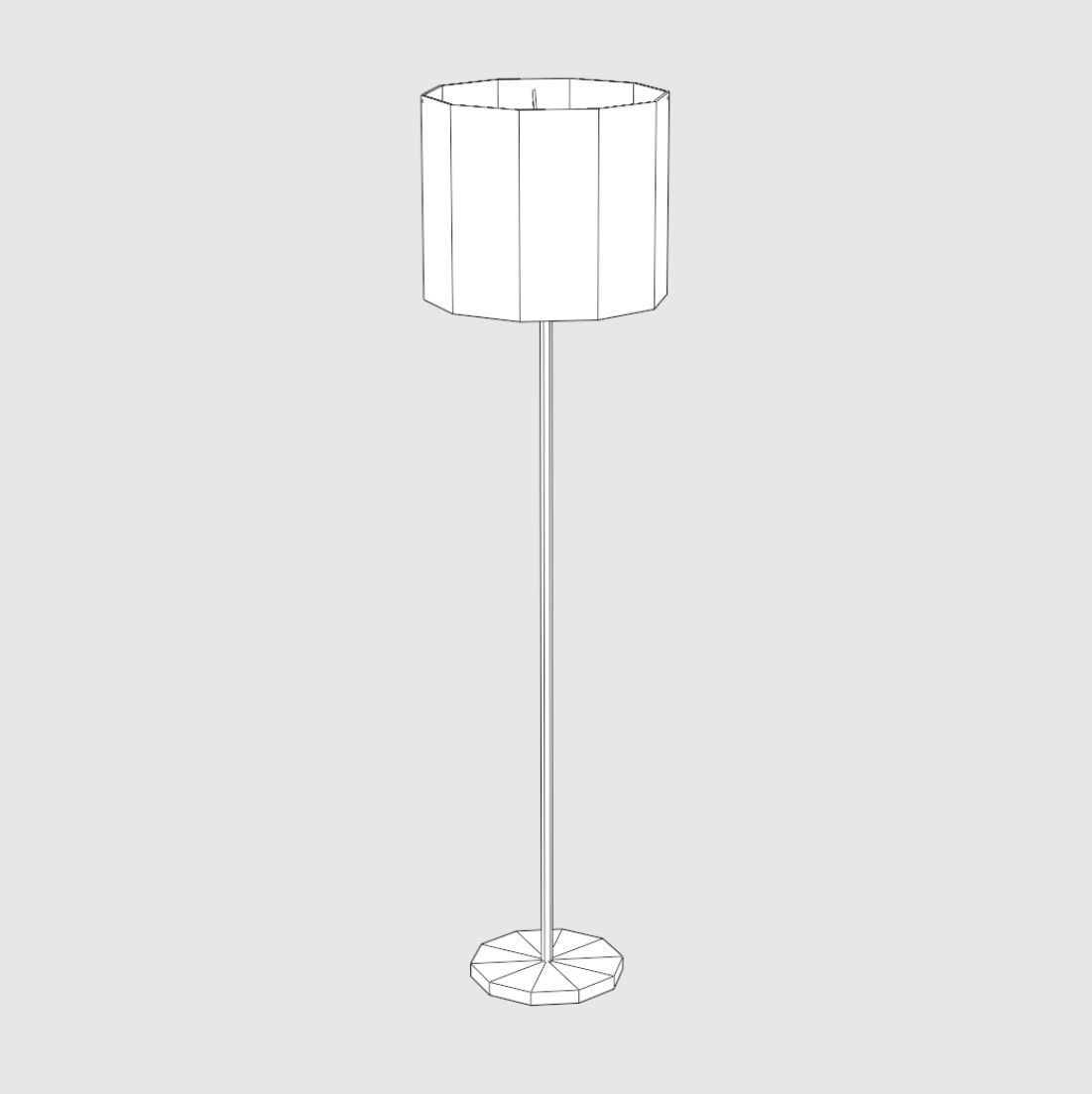 Floor Lamp Low-poly 3D model_3