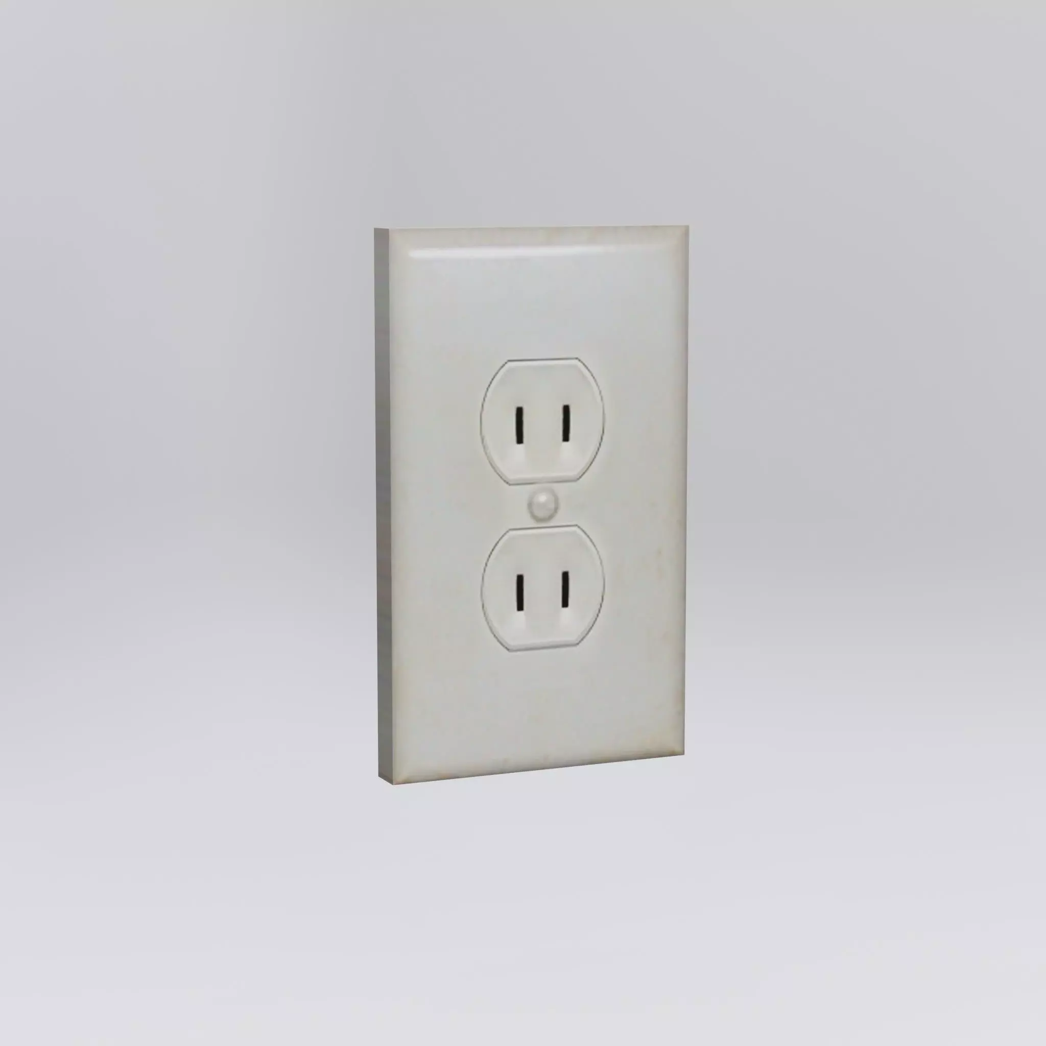 Electricity Wall Outlet Low-poly 3D model_0