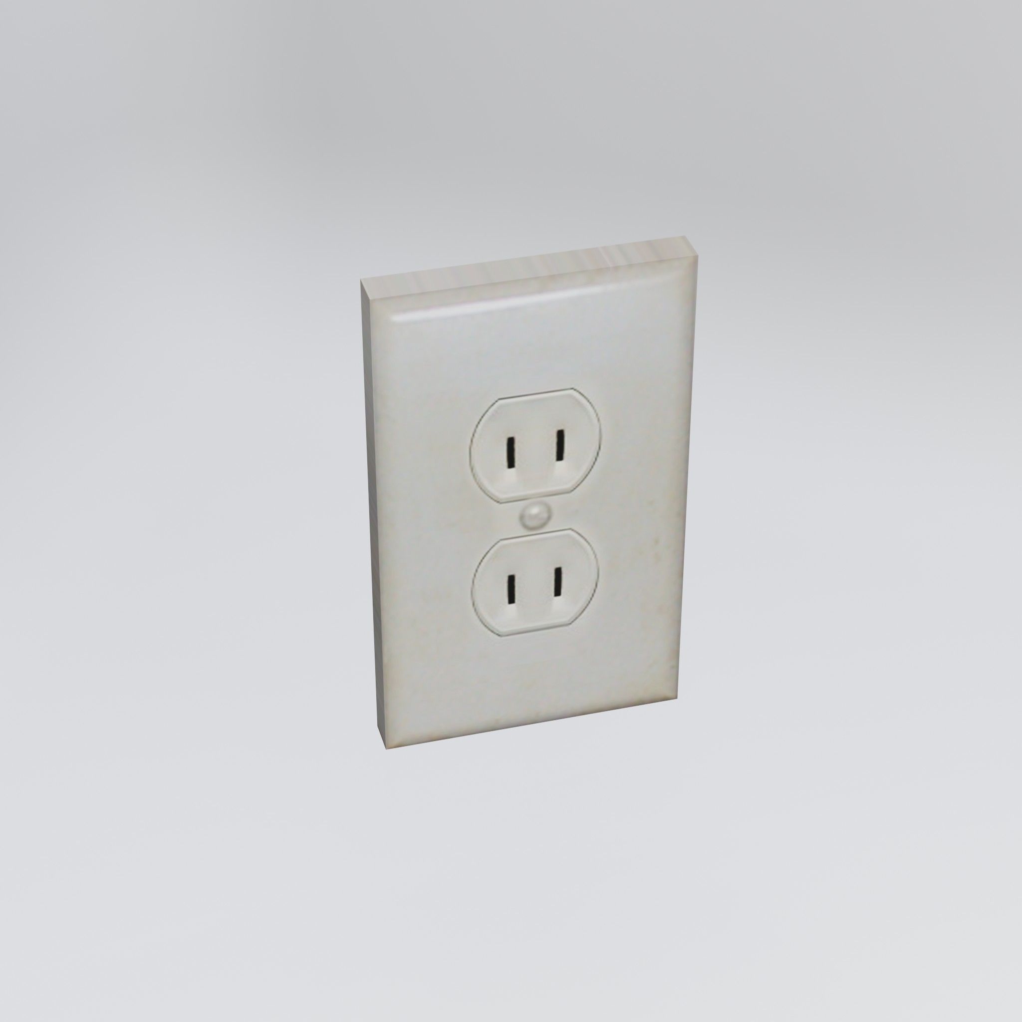 Electricity Wall Outlet Low-poly 3D model_1