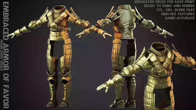 Dark Souls Lautrec Embraced Armor of Favor for Cosplay 3D print model
