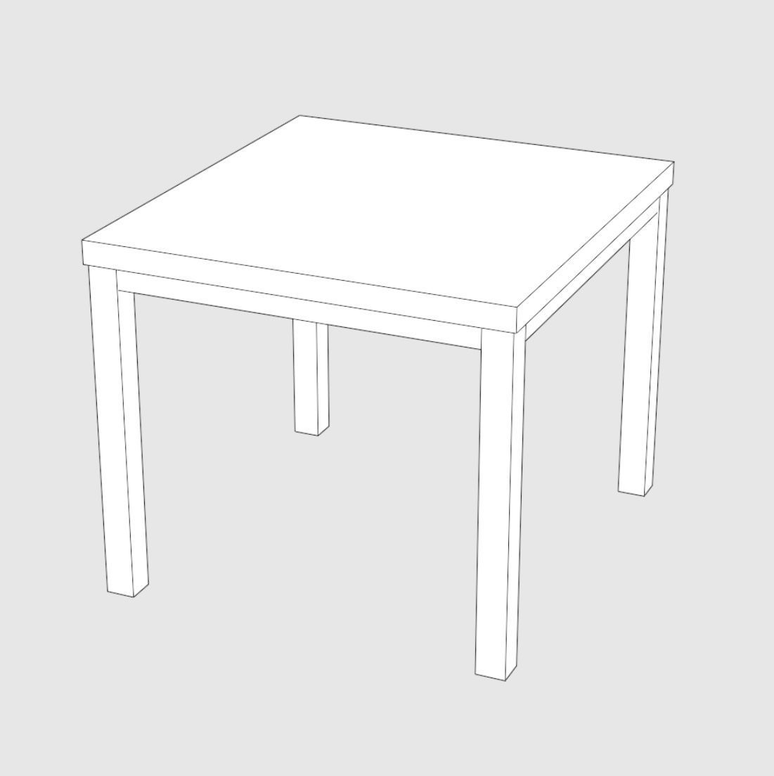 Wooden Dining Table Low-poly 3D model_2