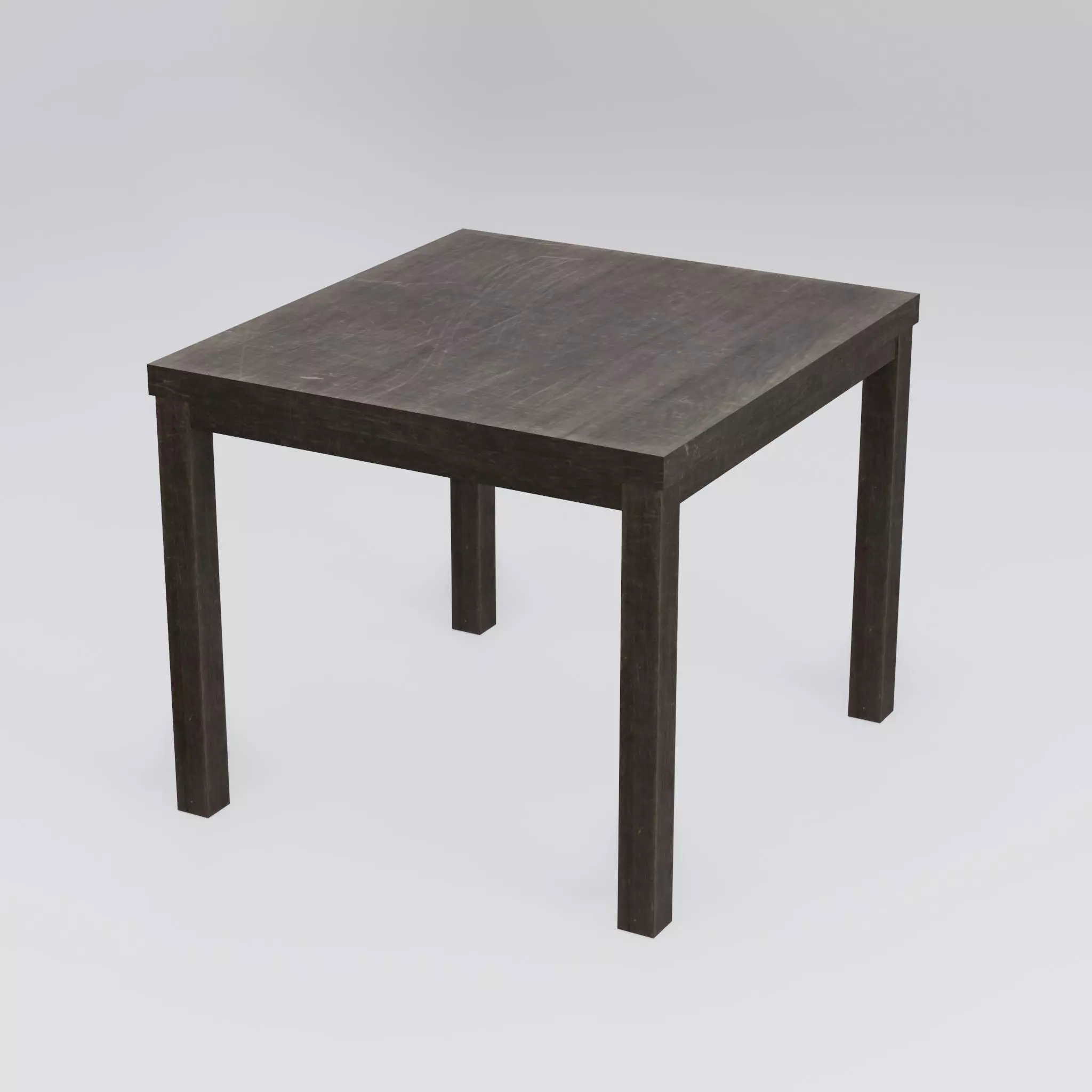 Wooden Dining Table Low-poly 3D model_0
