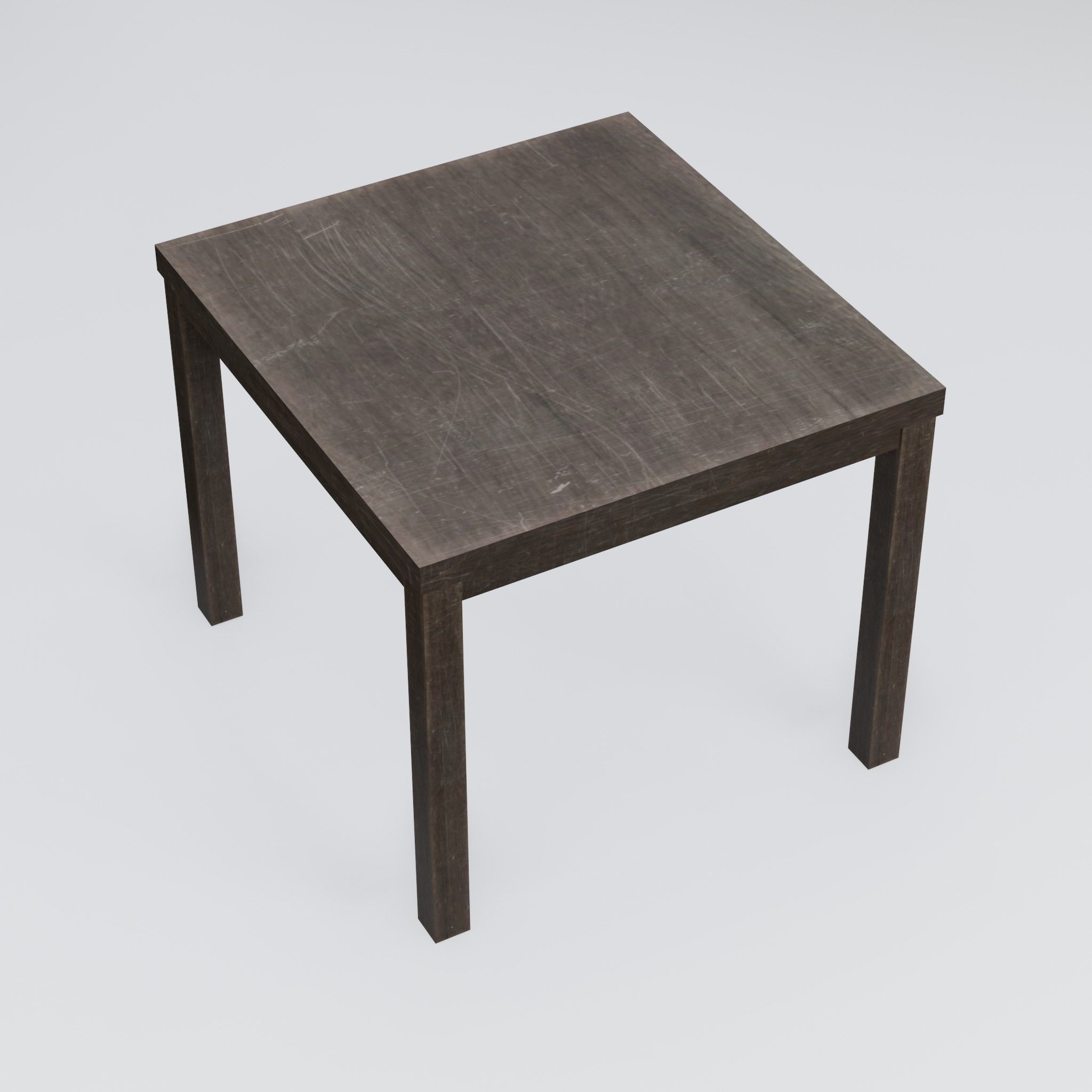 Wooden Dining Table Low-poly 3D model_1