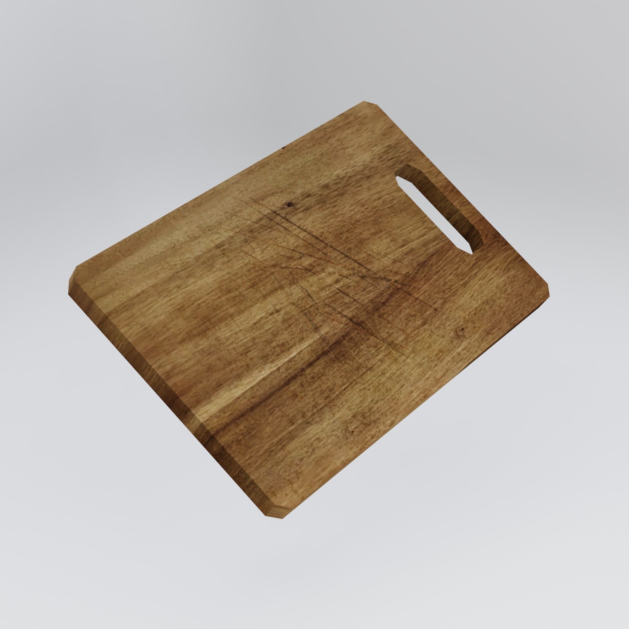 Wooden Cutting Board Low-poly 3D model_1