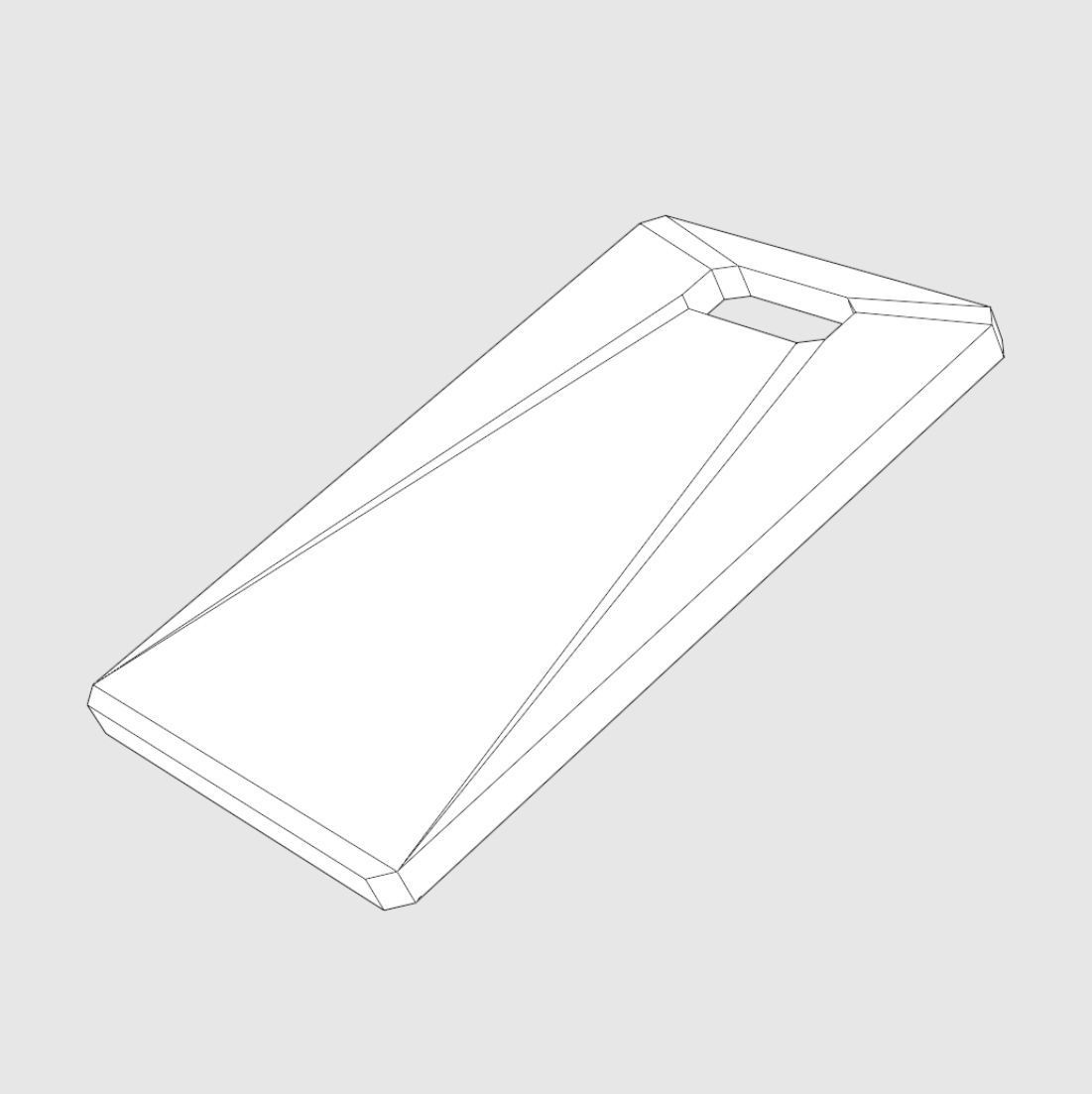 Wooden Cutting Board Low-poly 3D model_2