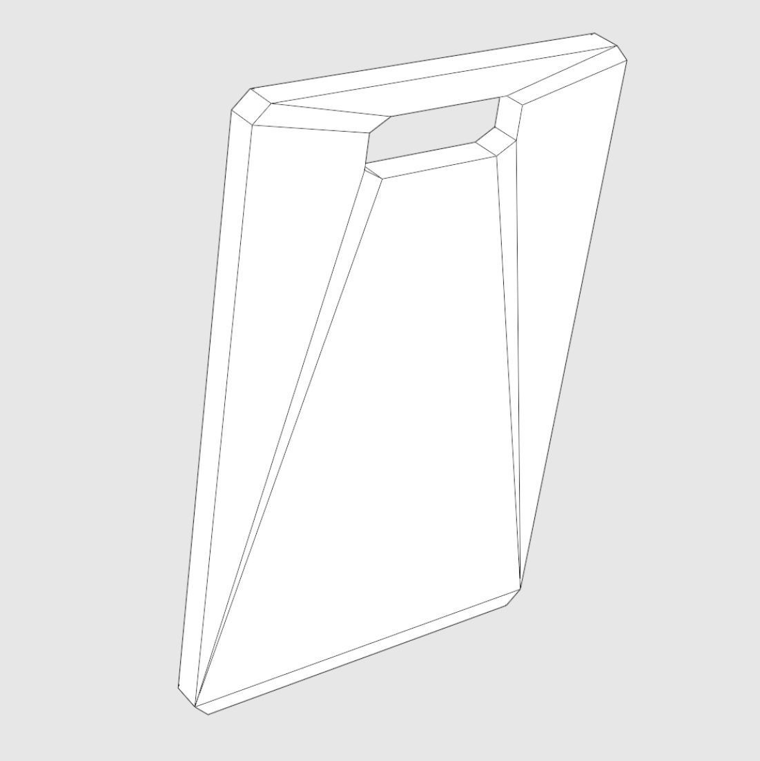 Wooden Cutting Board Low-poly 3D model_3