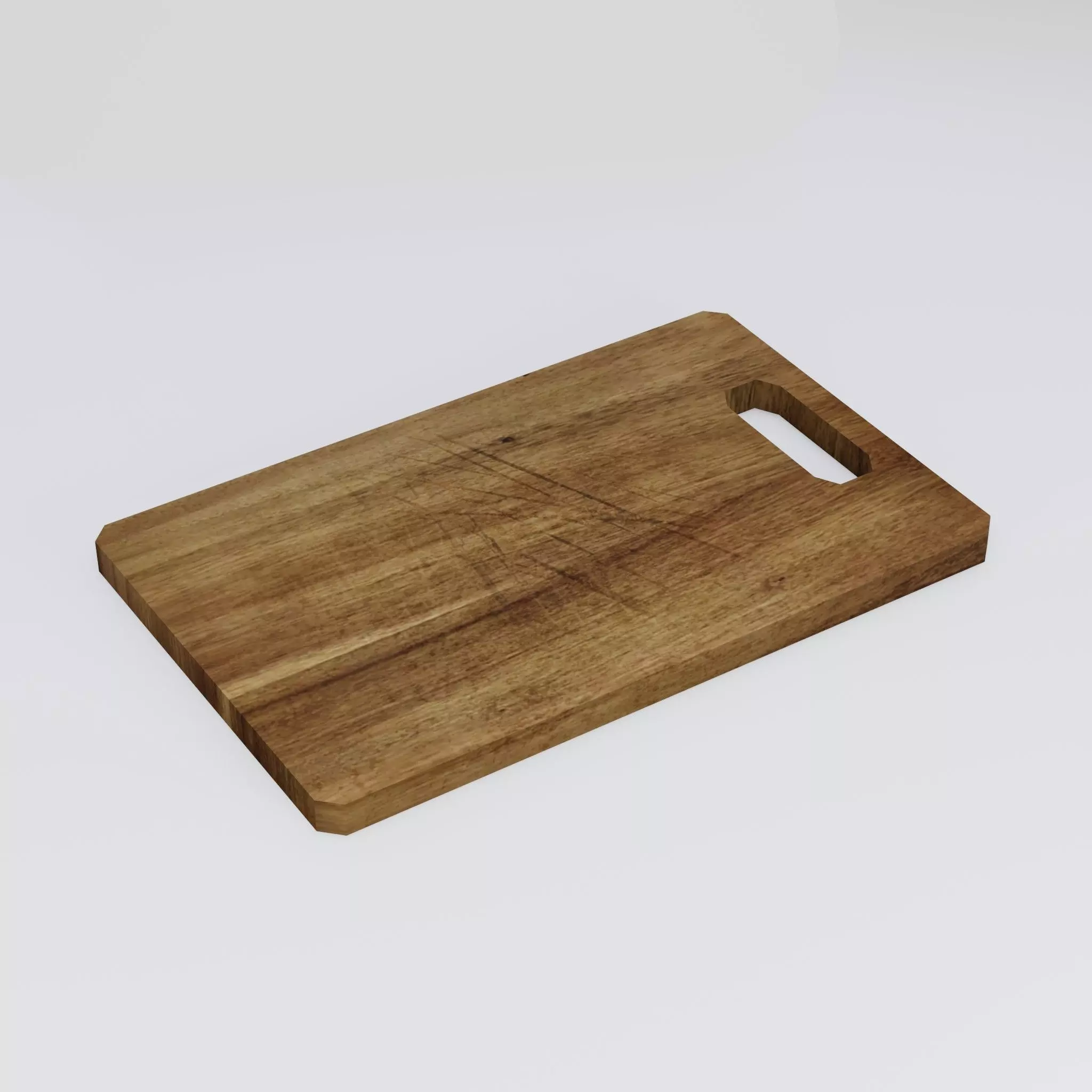 Wooden Cutting Board Low-poly 3D model_0