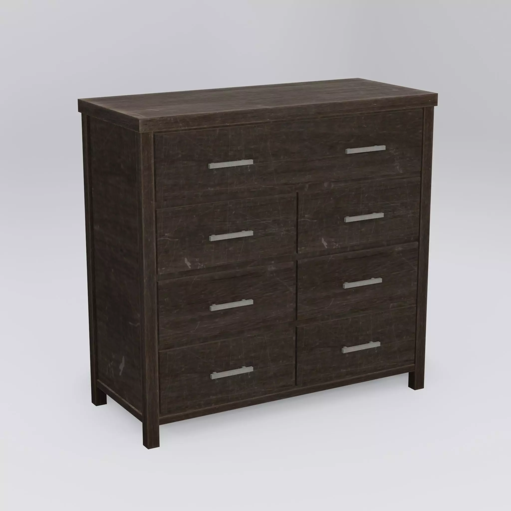 Bedroom Dresser Tallboy Low-poly 3D model_0