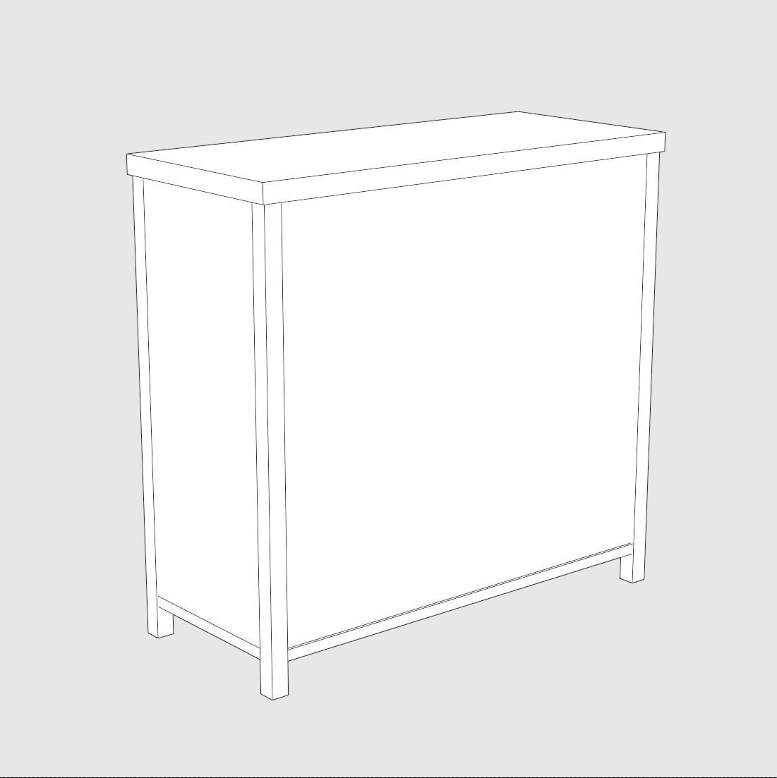 Bedroom Dresser Tallboy Low-poly 3D model_3
