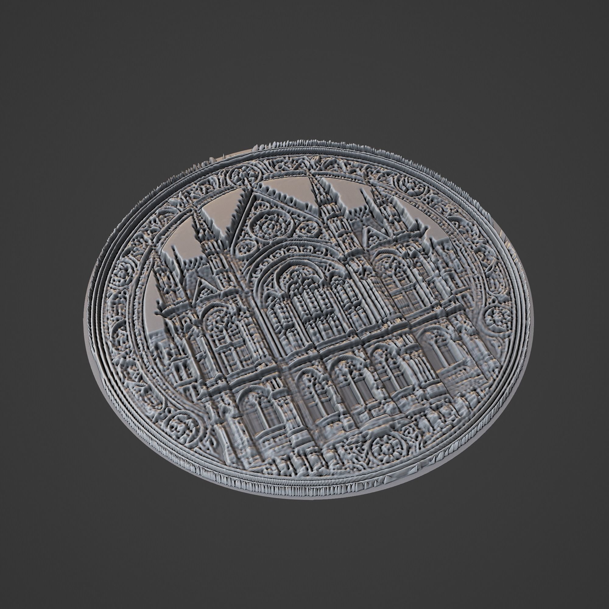 Building House Pendant Medallion 3D print model_1