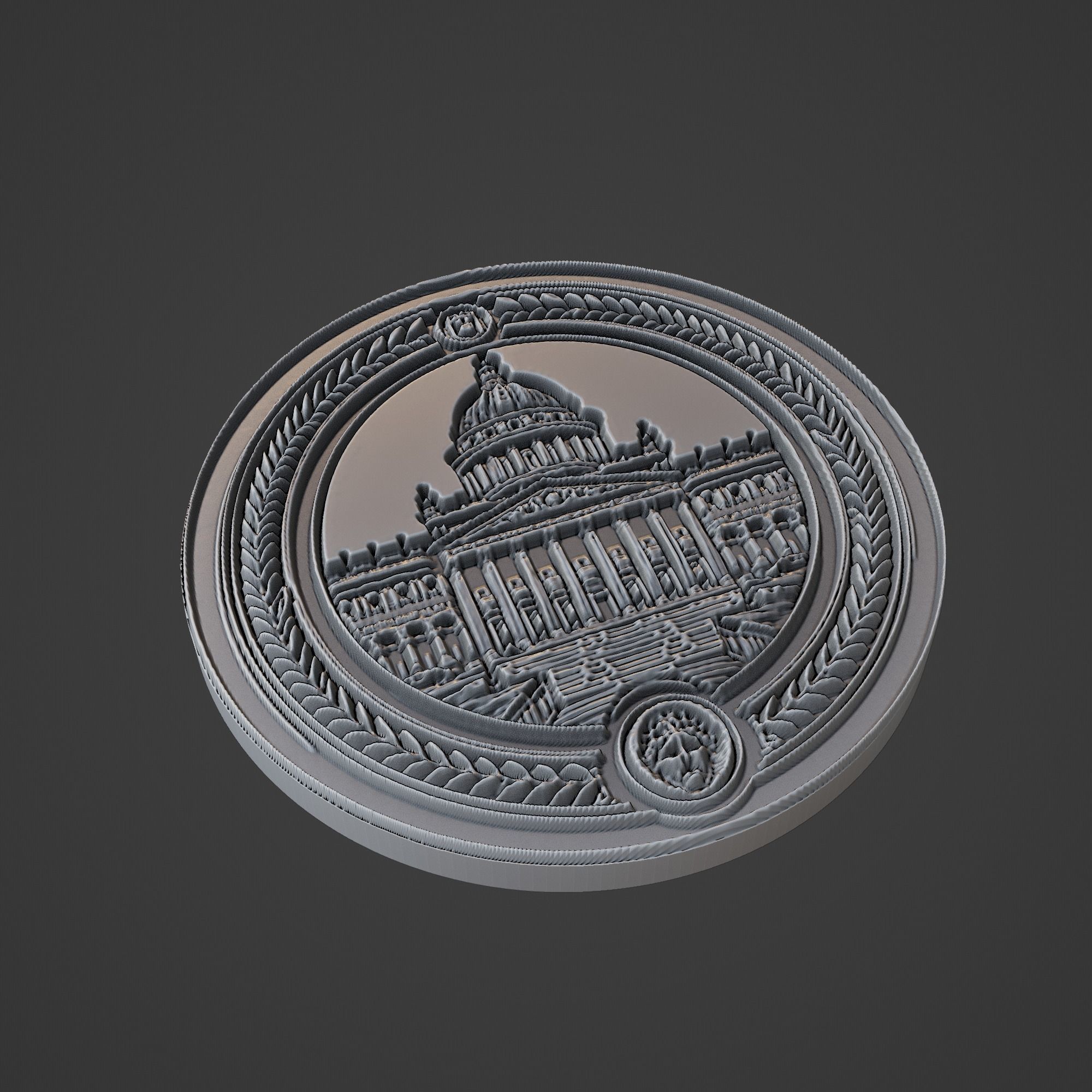 Building House Pendant Medallion 3D print model_1