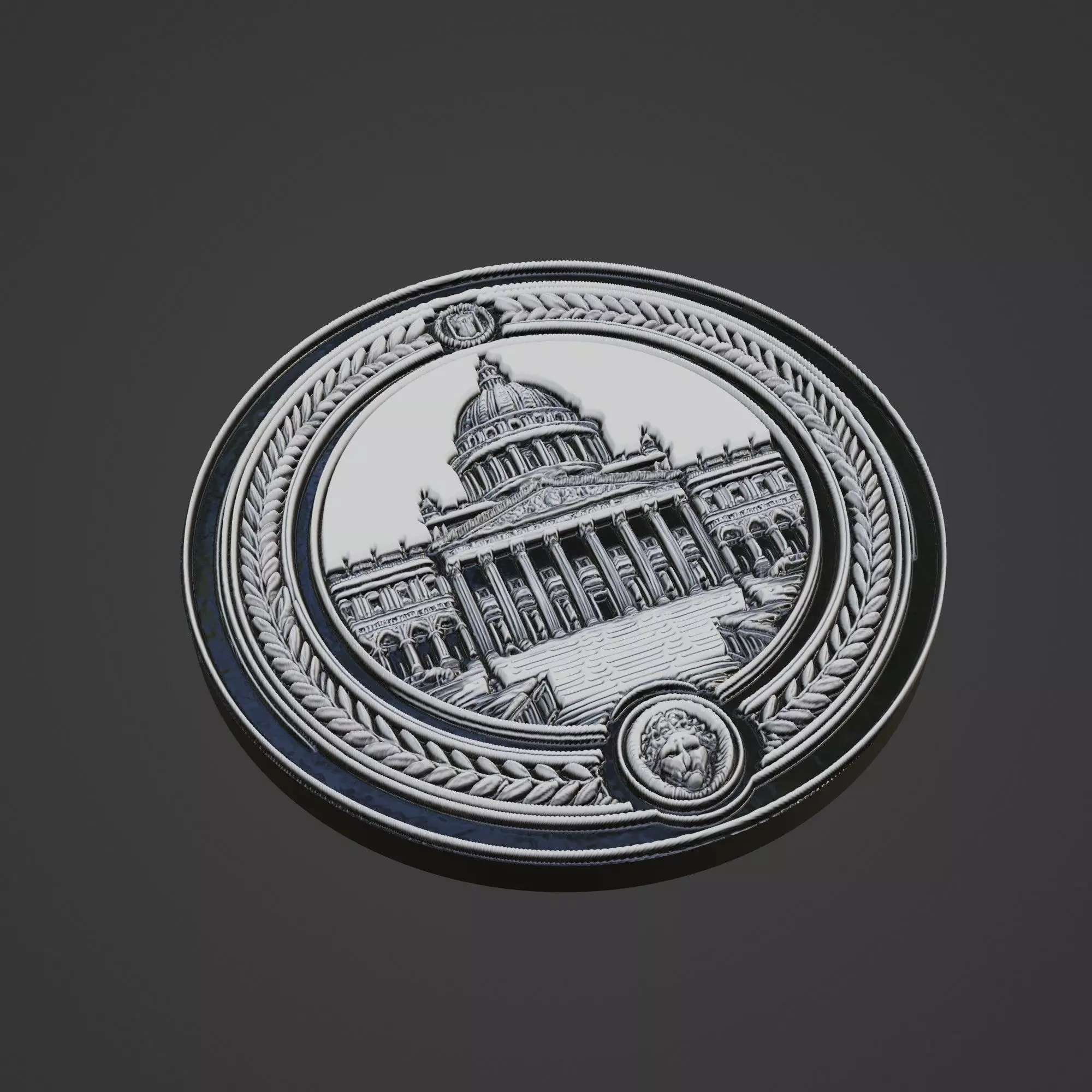 Building House Pendant Medallion 3D print model_0