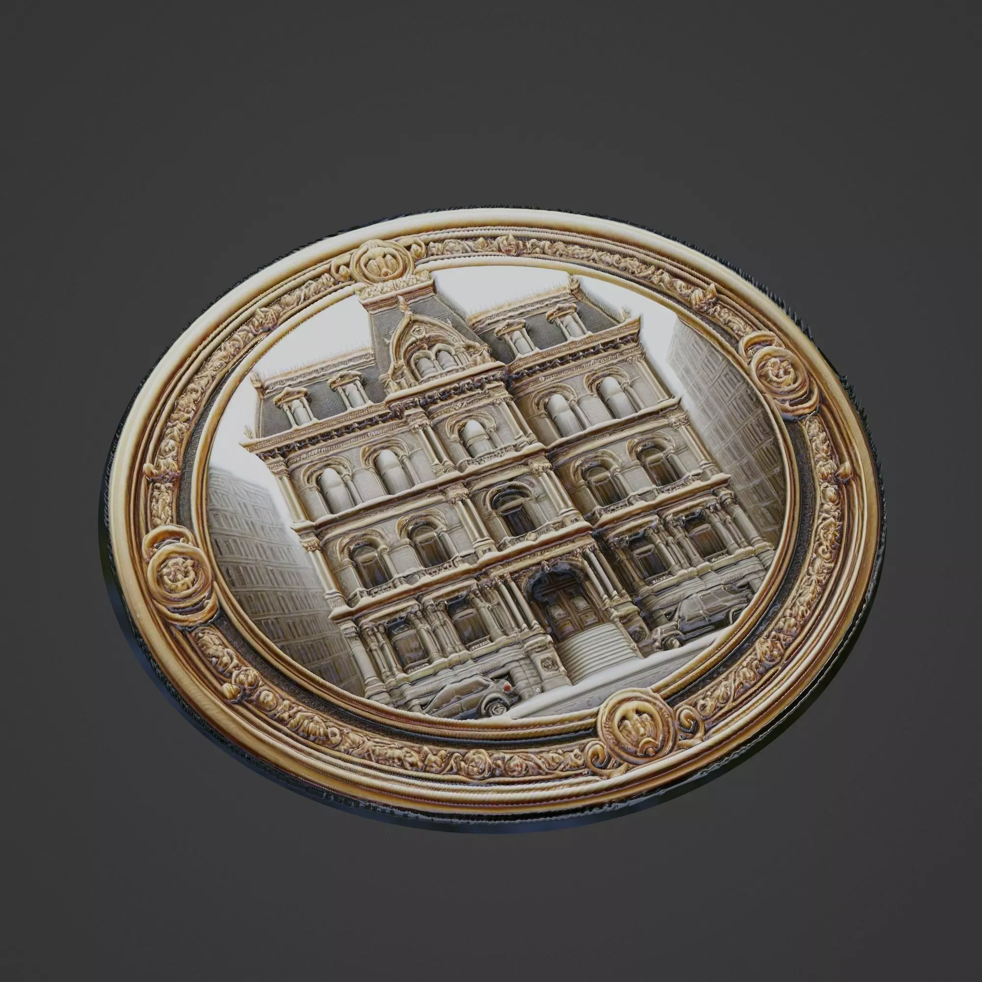 Building House Pendant Medallion 3D print model_0