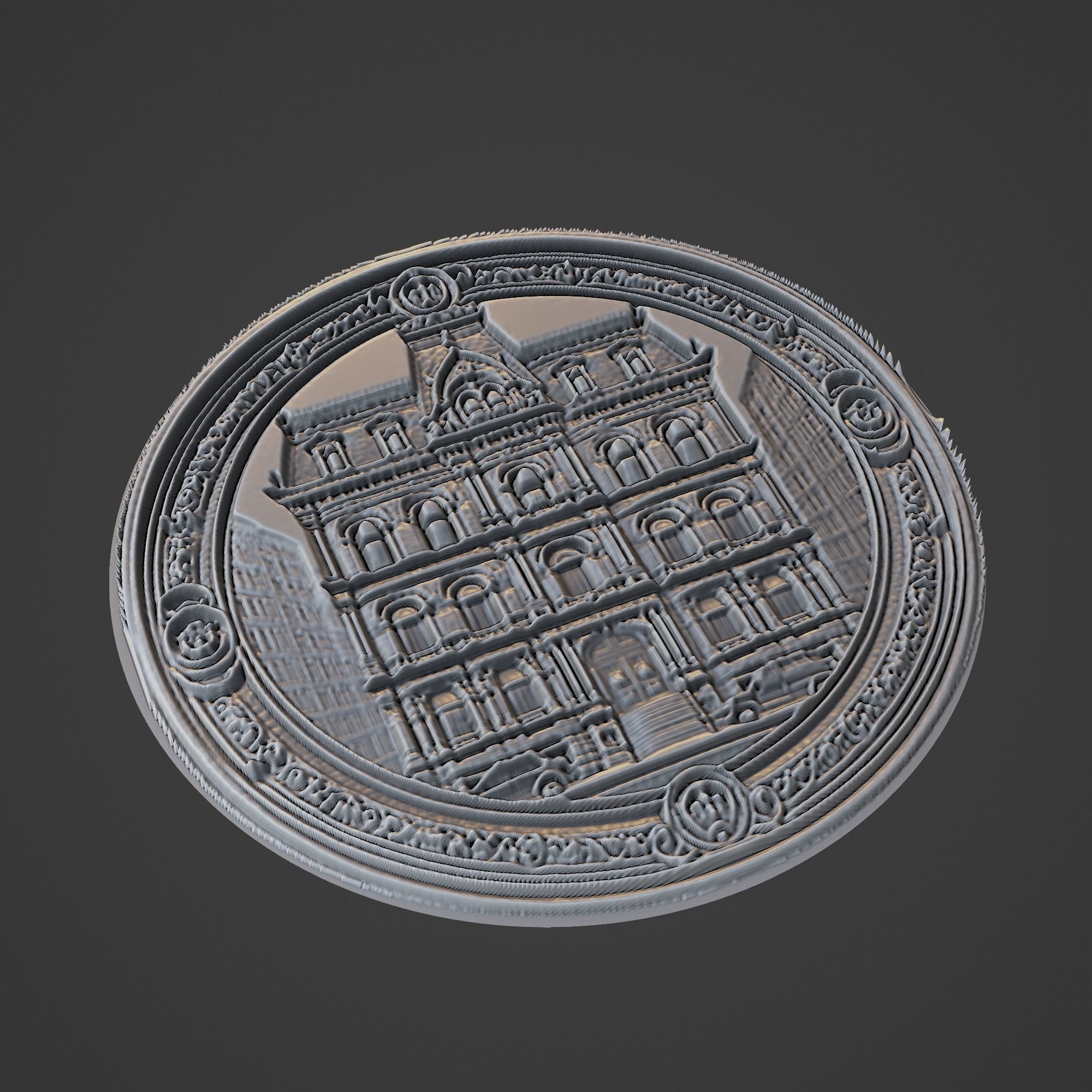 Building House Pendant Medallion 3D print model_1