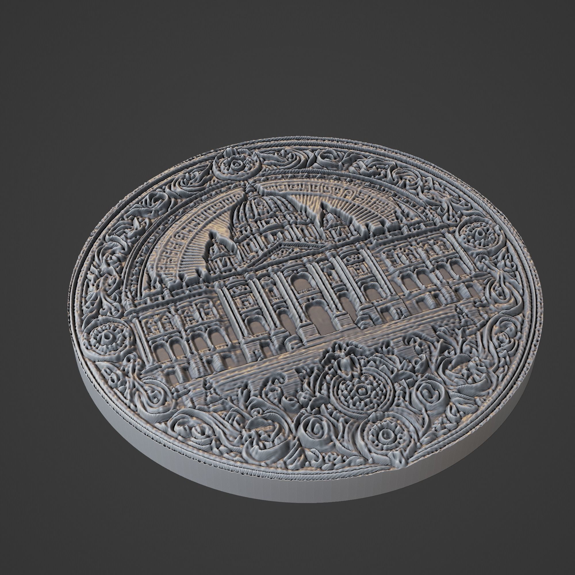 Building House Pendant Medallion 3D print model_1
