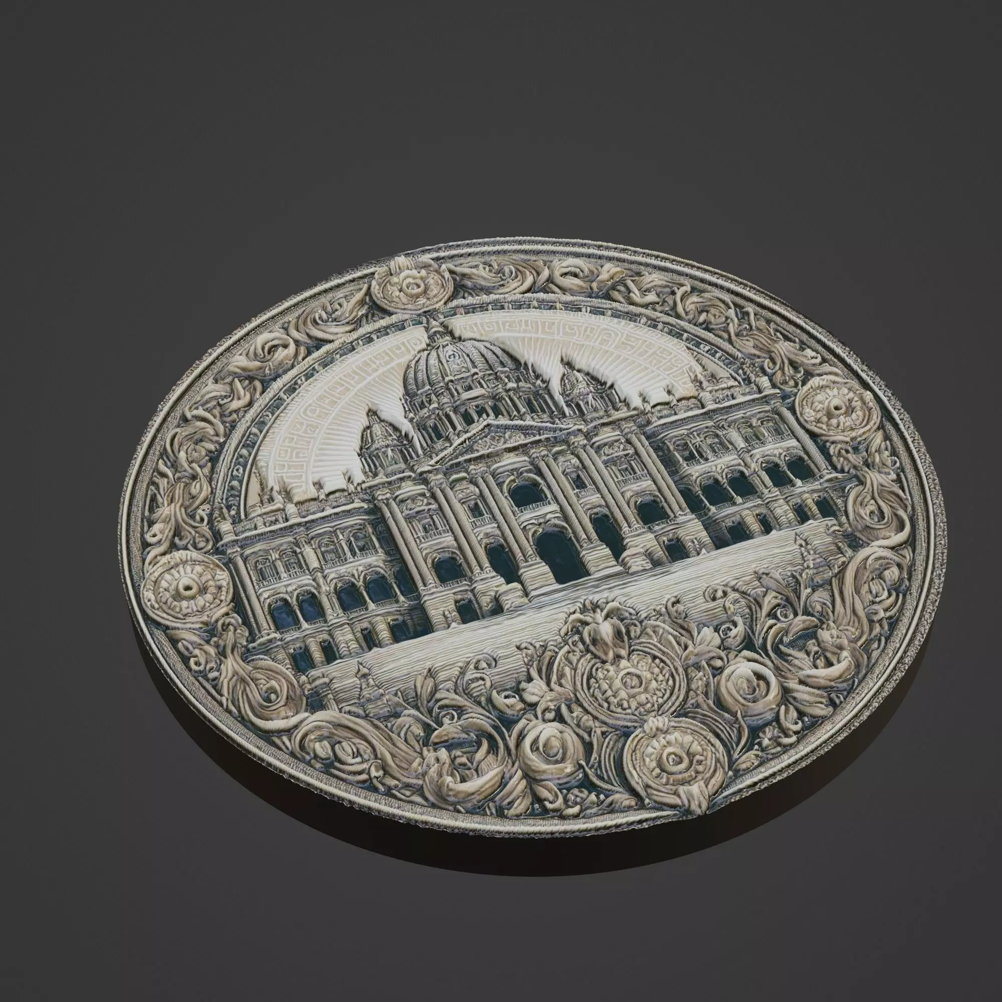 Building House Pendant Medallion 3D print model_0