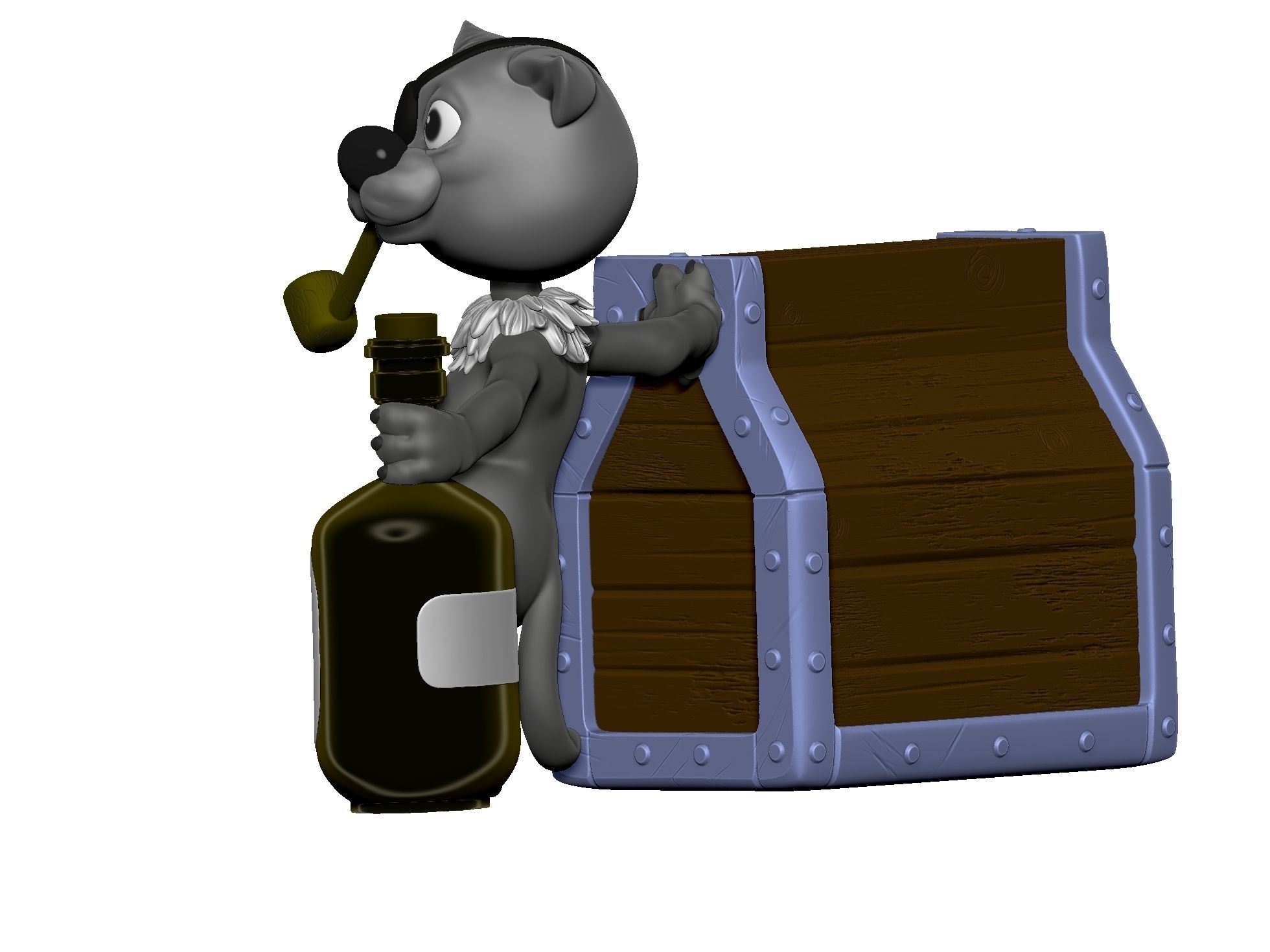 Billy Bones cat for 3D printing STL 3D print model_24