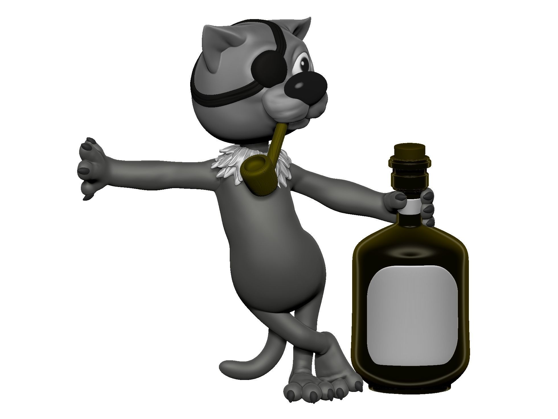 Billy Bones cat for 3D printing STL 3D print model_7