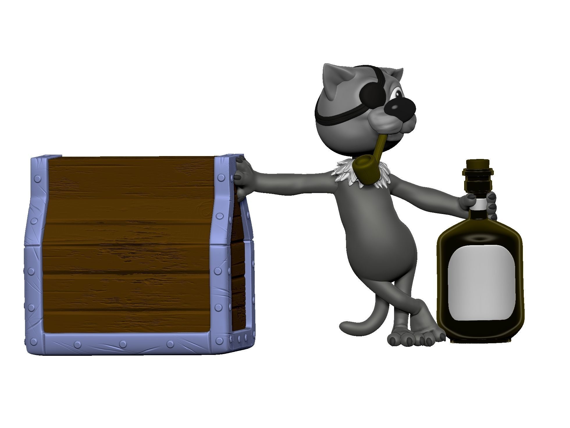 Billy Bones cat for 3D printing STL 3D print model_6