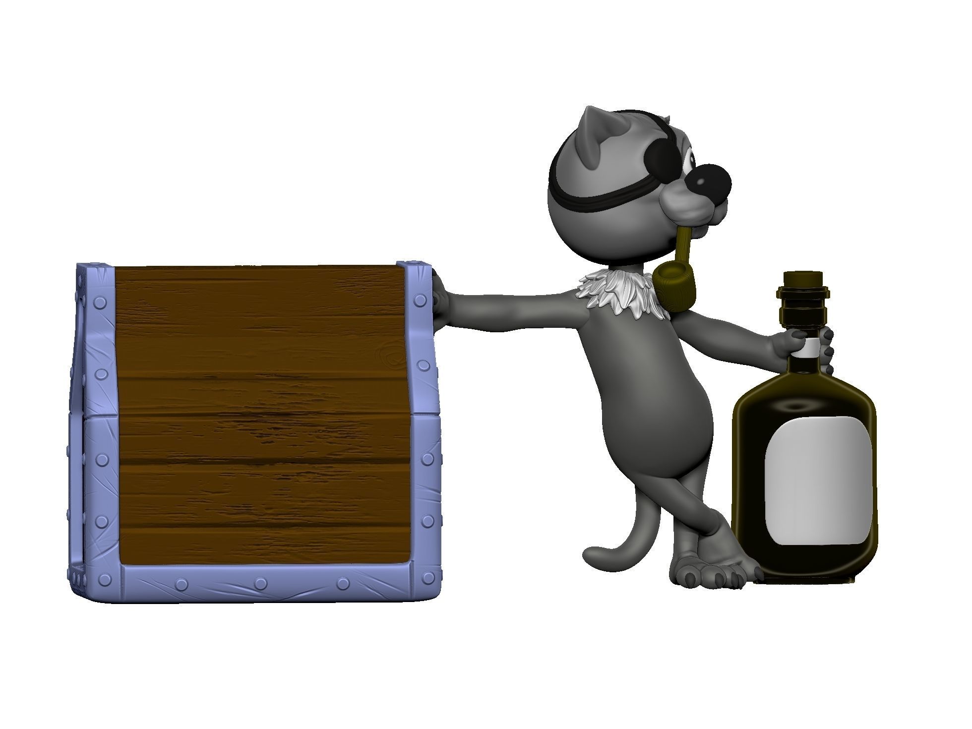 Billy Bones cat for 3D printing STL 3D print model_5