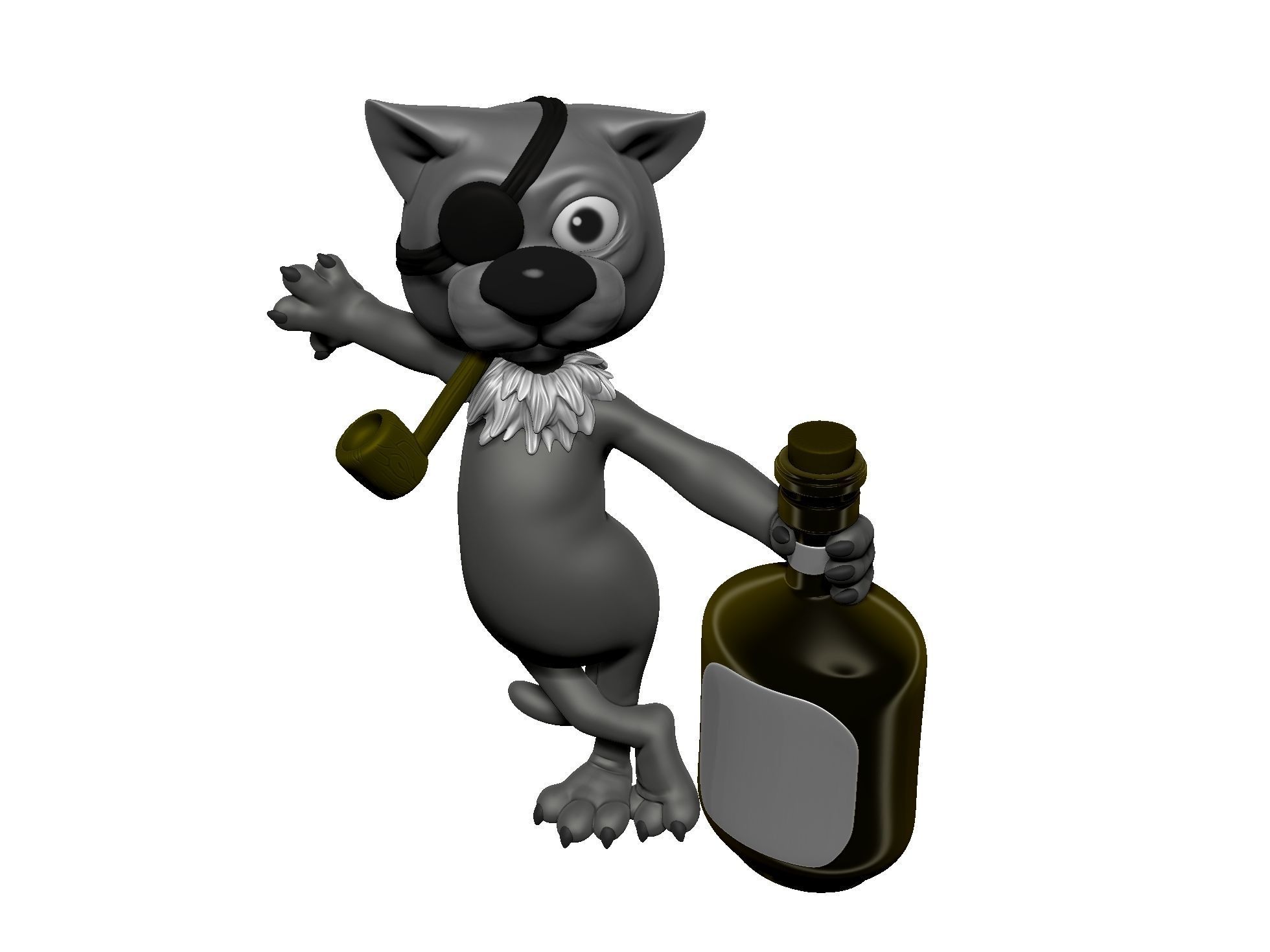 Billy Bones cat for 3D printing STL 3D print model_9