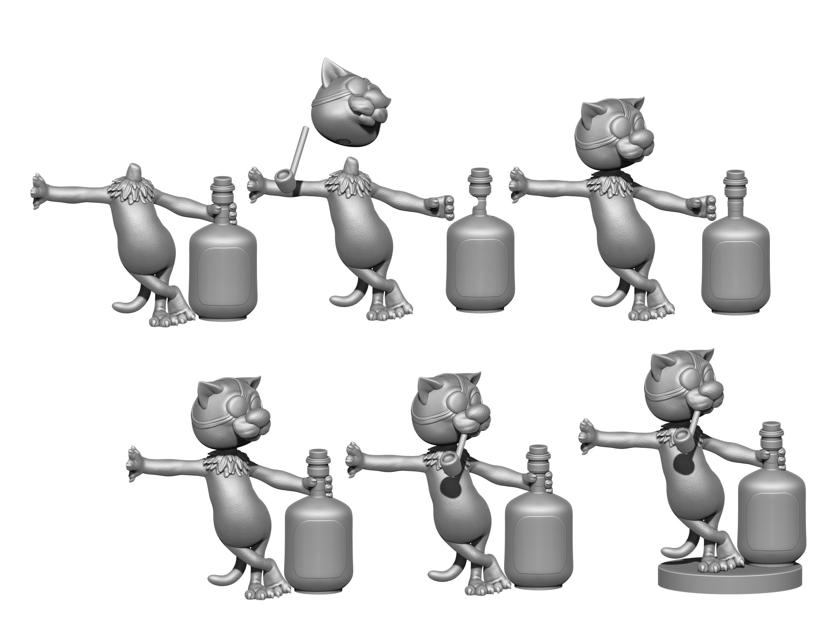 Billy Bones cat for 3D printing STL 3D print model_29