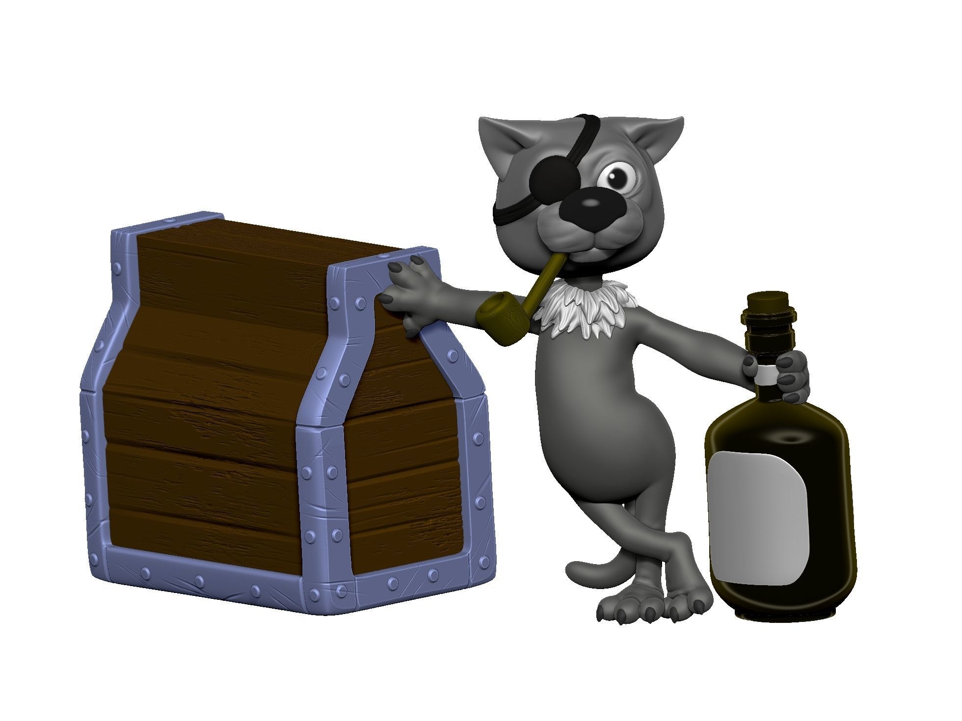 Billy Bones cat for 3D printing STL 3D print model_12
