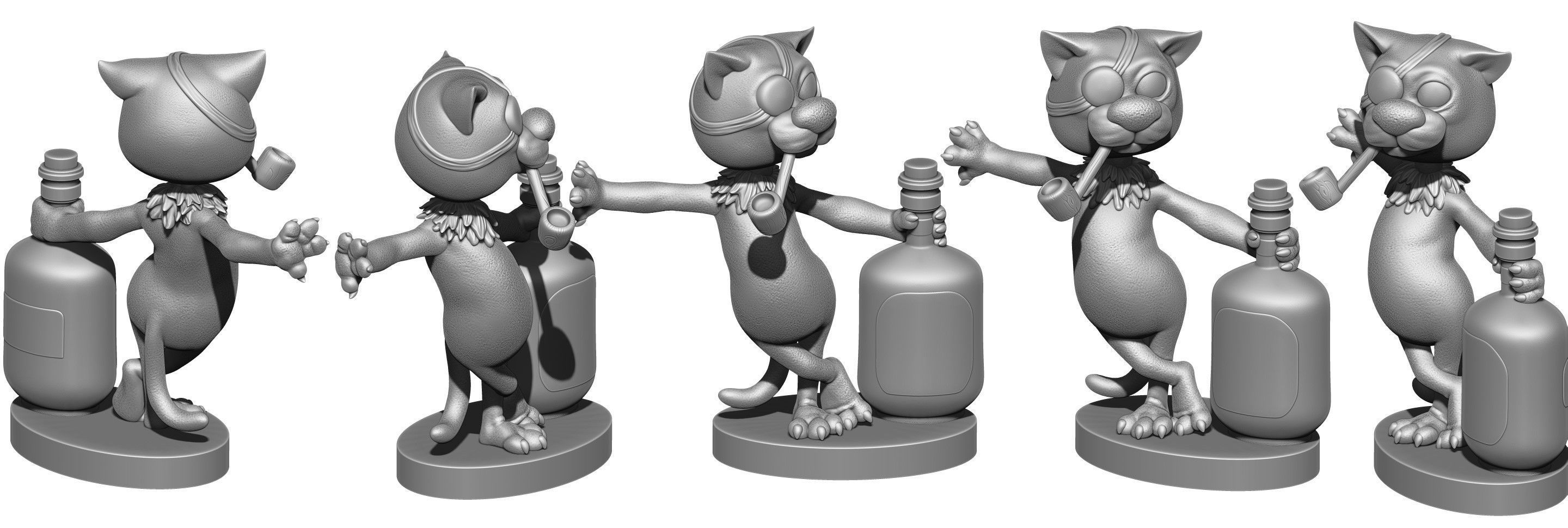 Billy Bones cat for 3D printing STL 3D print model_31