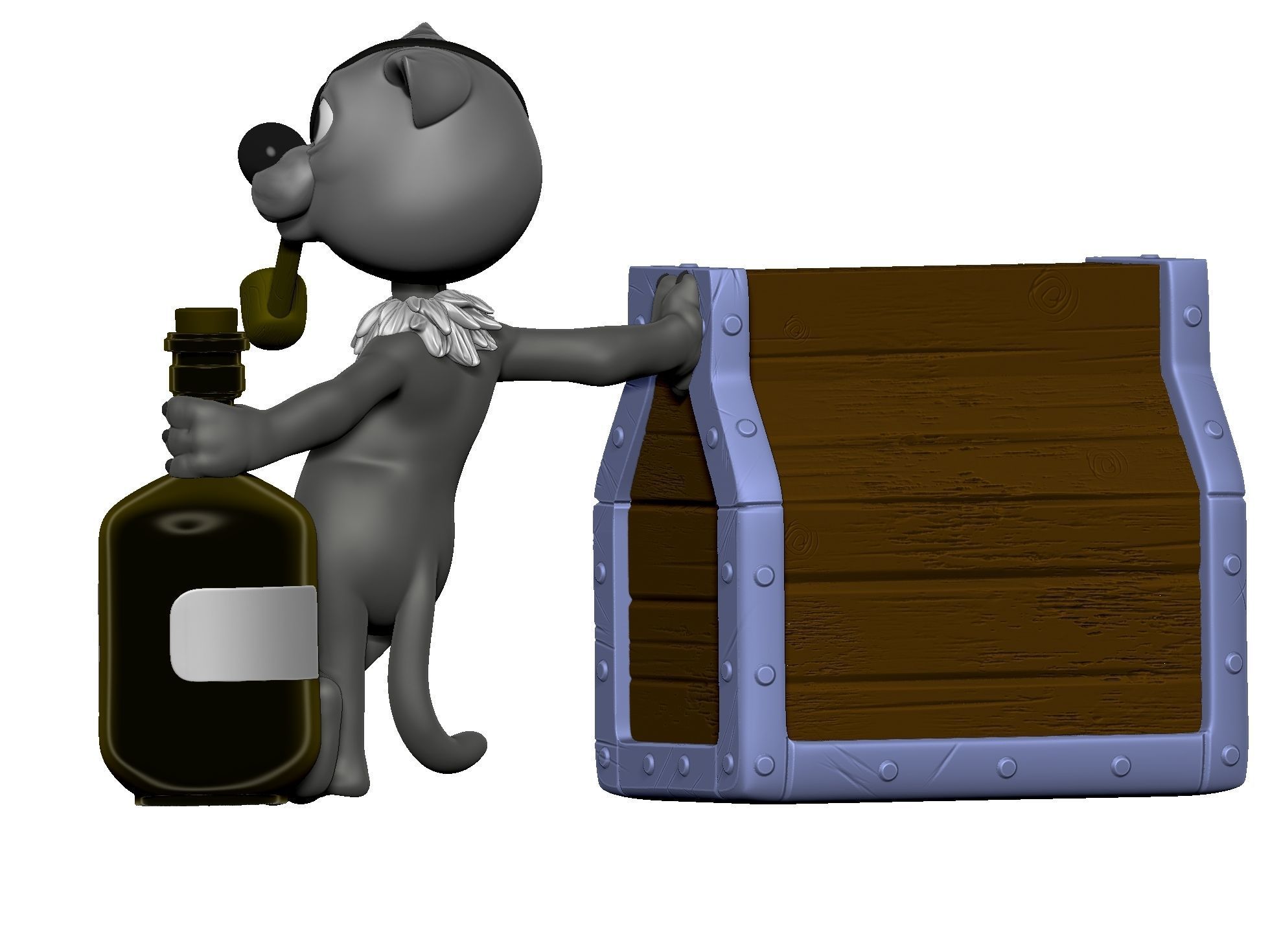 Billy Bones cat for 3D printing STL 3D print model_25