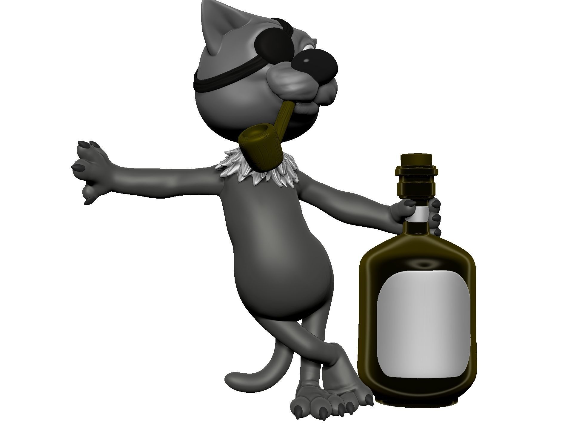 Billy Bones cat for 3D printing STL 3D print model_16