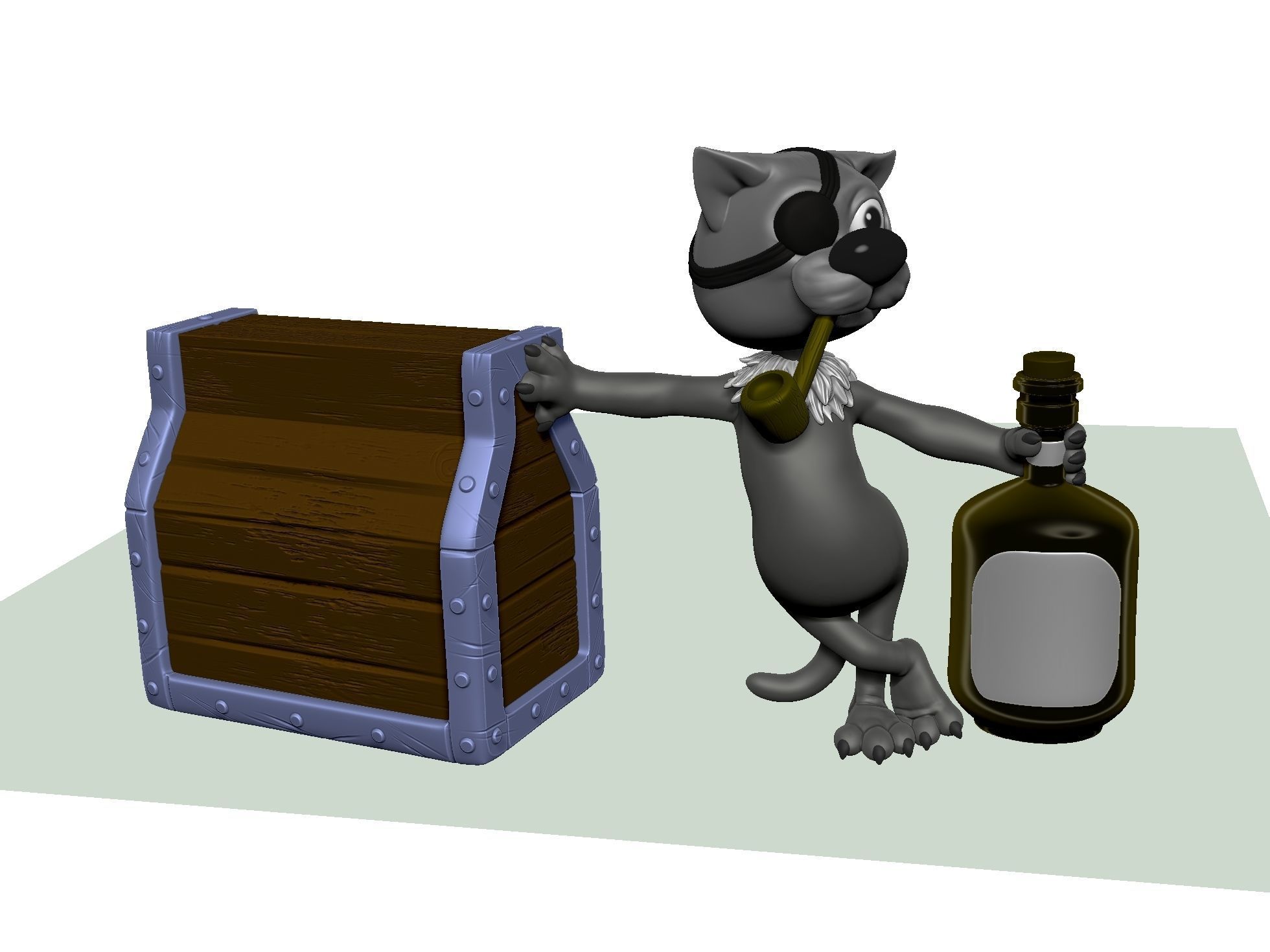 Billy Bones cat for 3D printing STL 3D print model_1