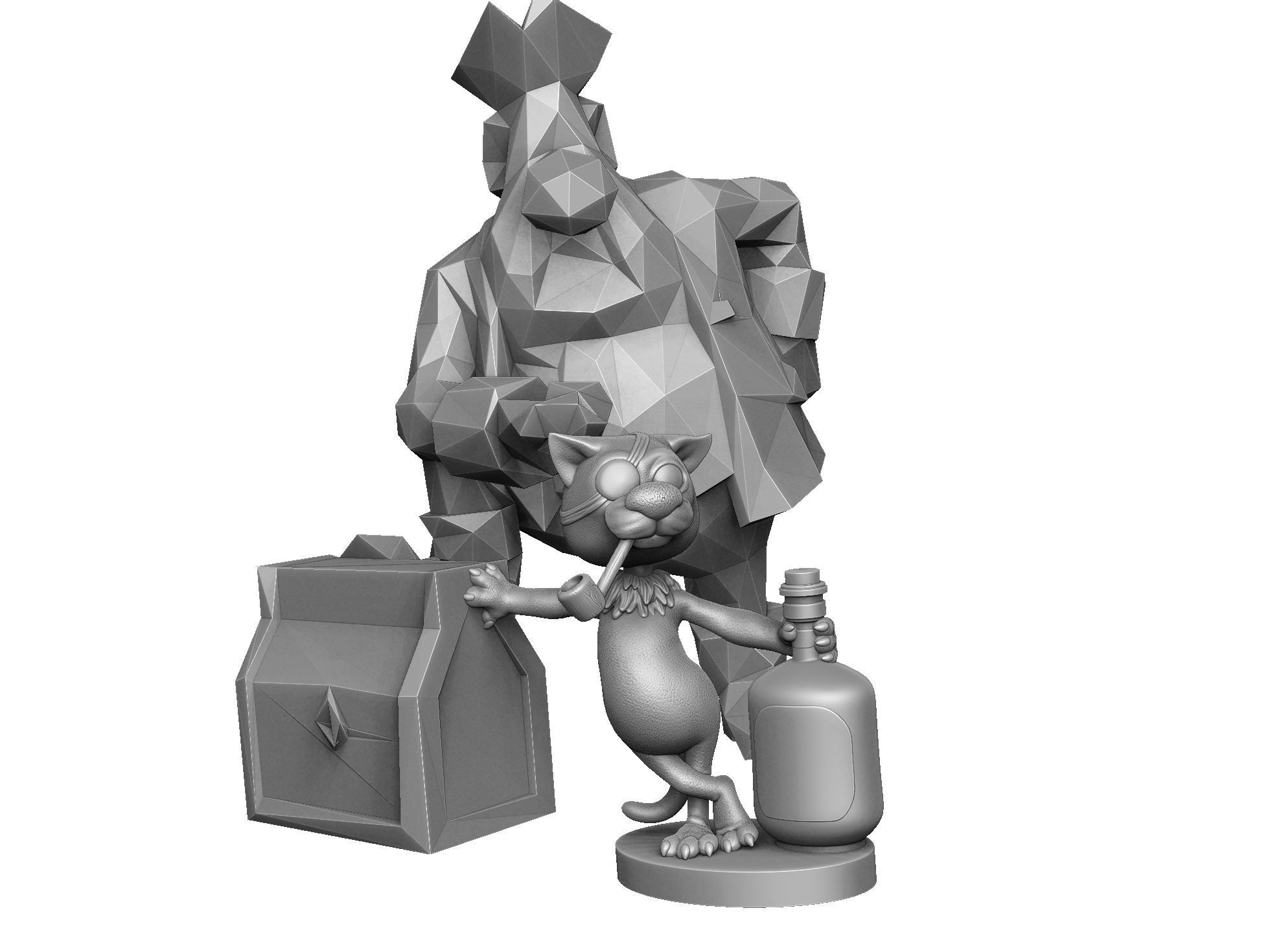 Billy Bones cat for 3D printing STL 3D print model_19