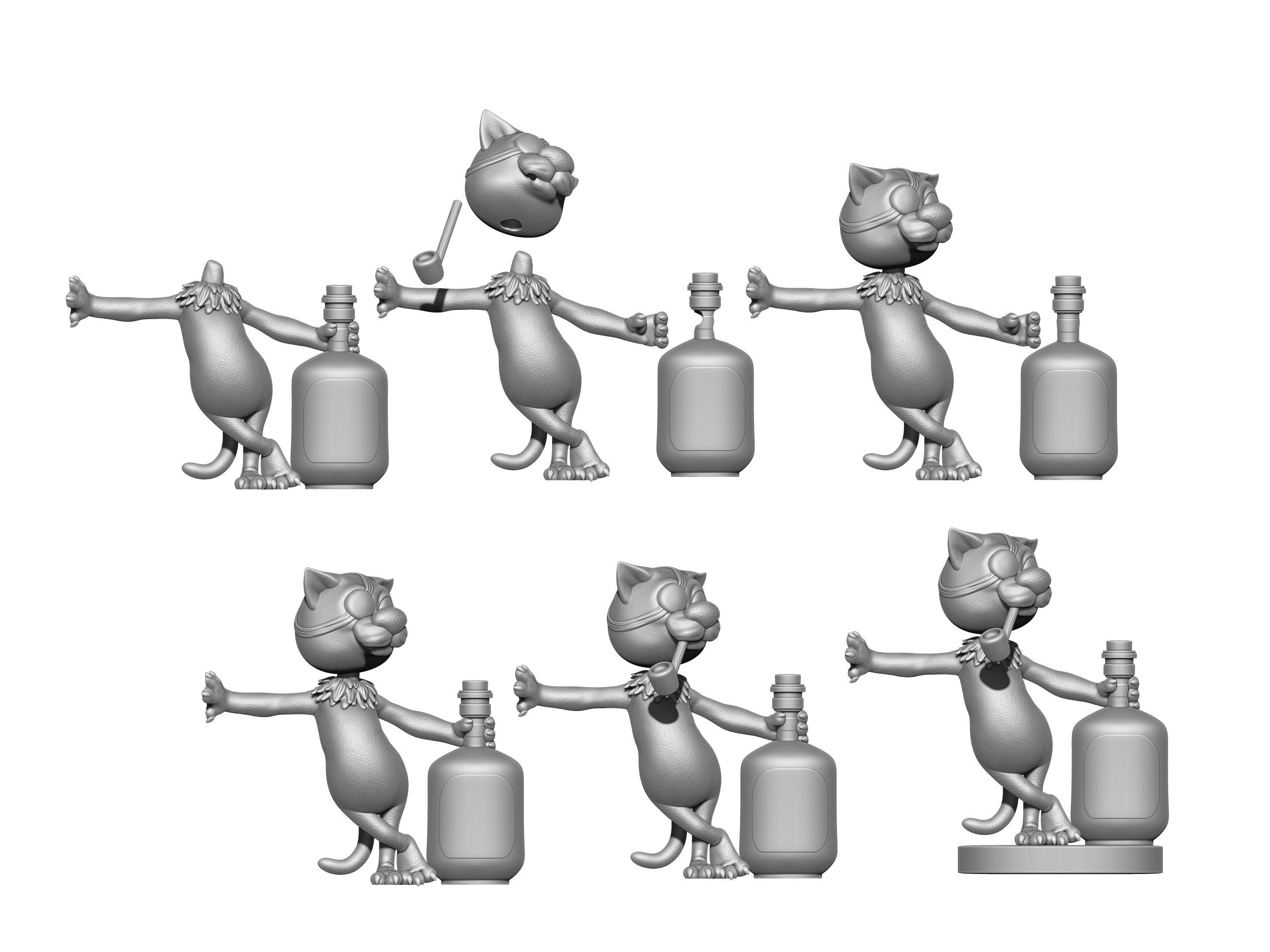 Billy Bones cat for 3D printing STL 3D print model_28