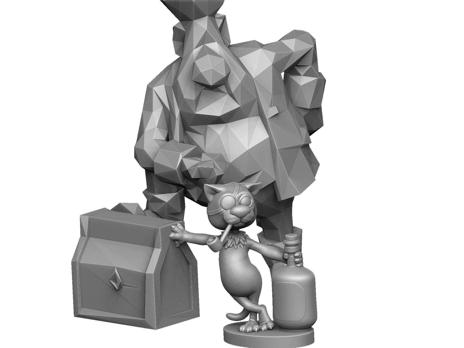 Billy Bones cat for 3D printing STL 3D print model_18