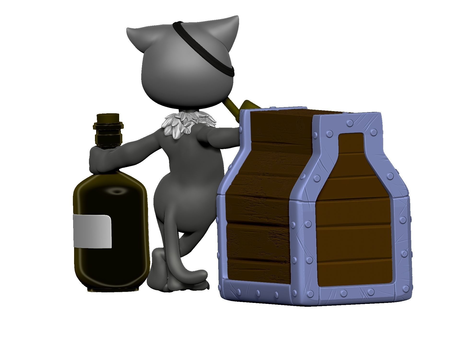 Billy Bones cat for 3D printing STL 3D print model_2