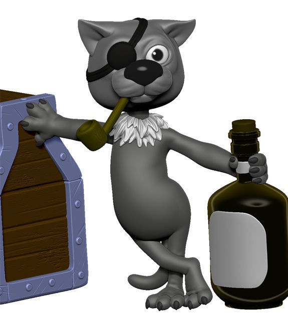 Billy Bones cat for 3D printing STL 3D print model_23