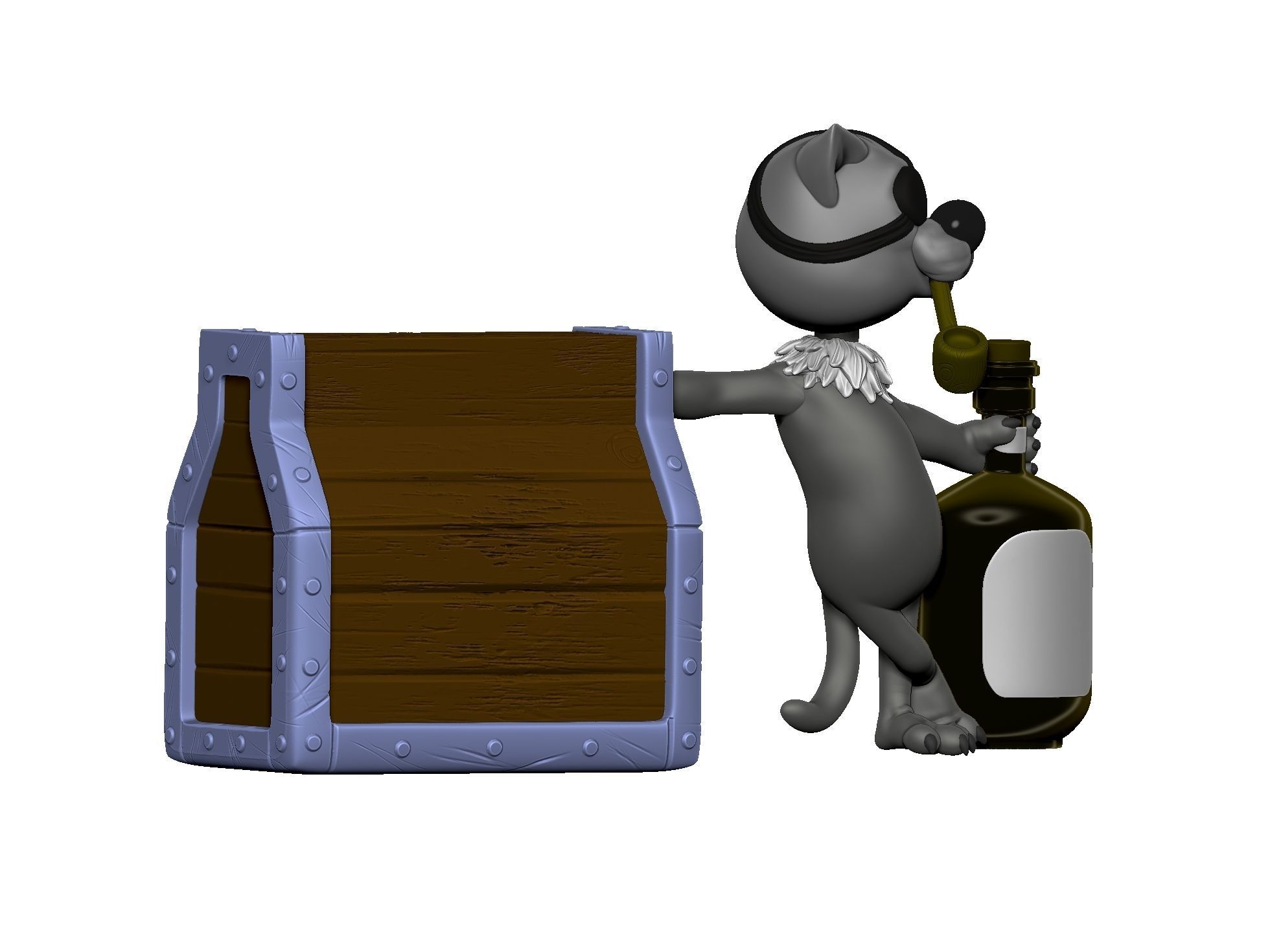 Billy Bones cat for 3D printing STL 3D print model_4