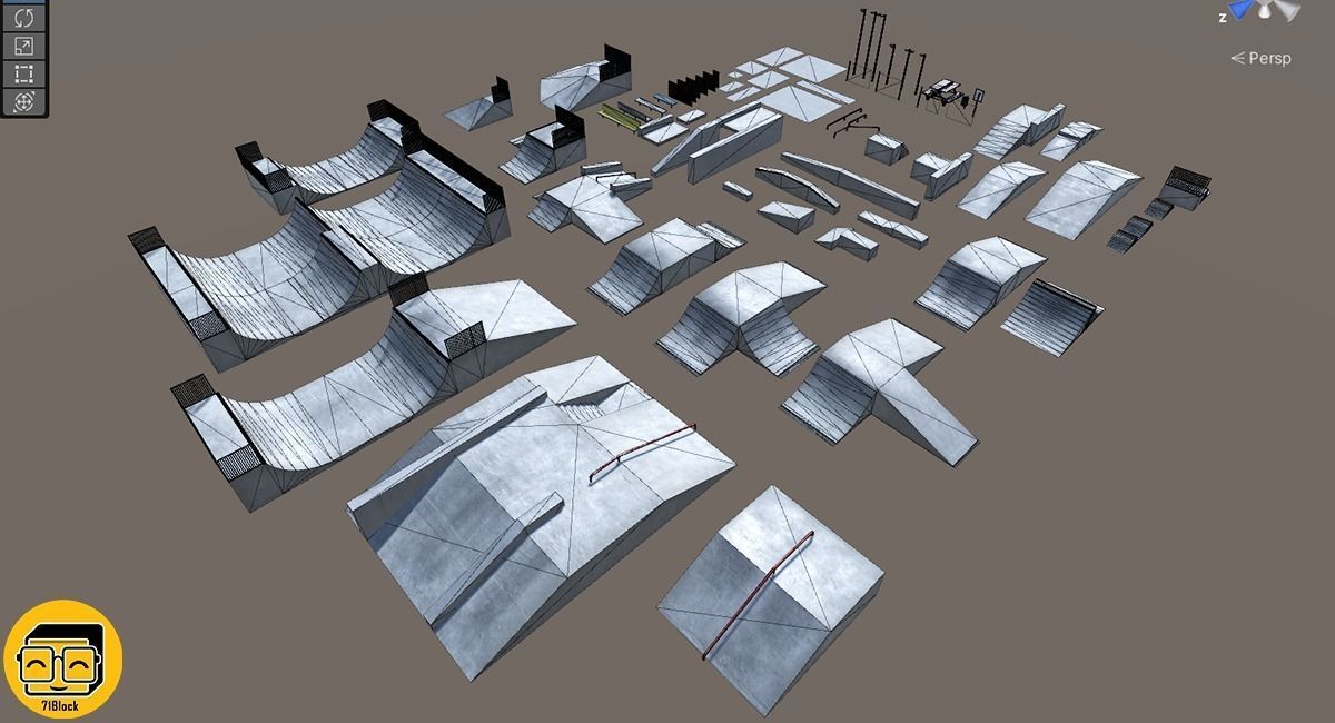 Skate Park Package Low-poly 3D model_15