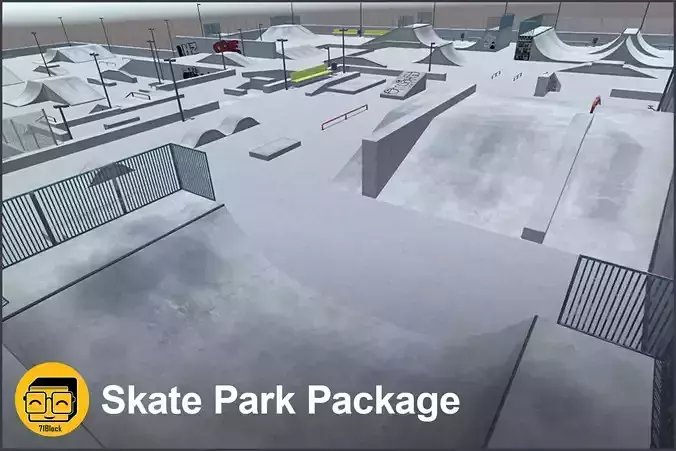 Skate Park Package Low-poly 3D model