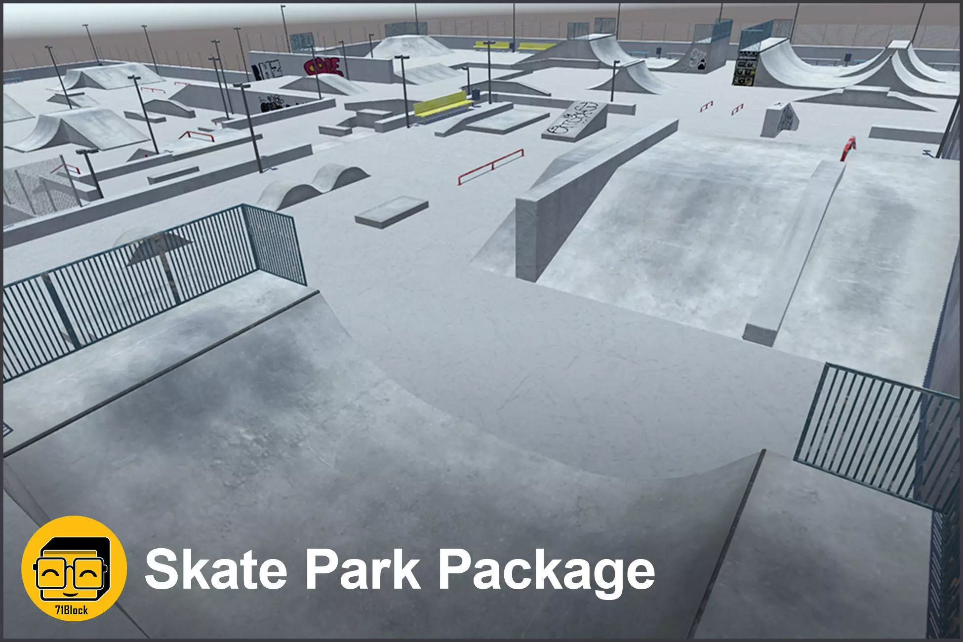 Skate Park Package Low-poly 3D model_0