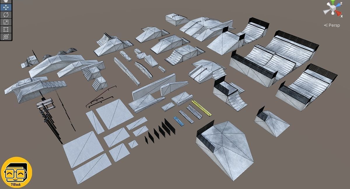 Skate Park Package Low-poly 3D model_16