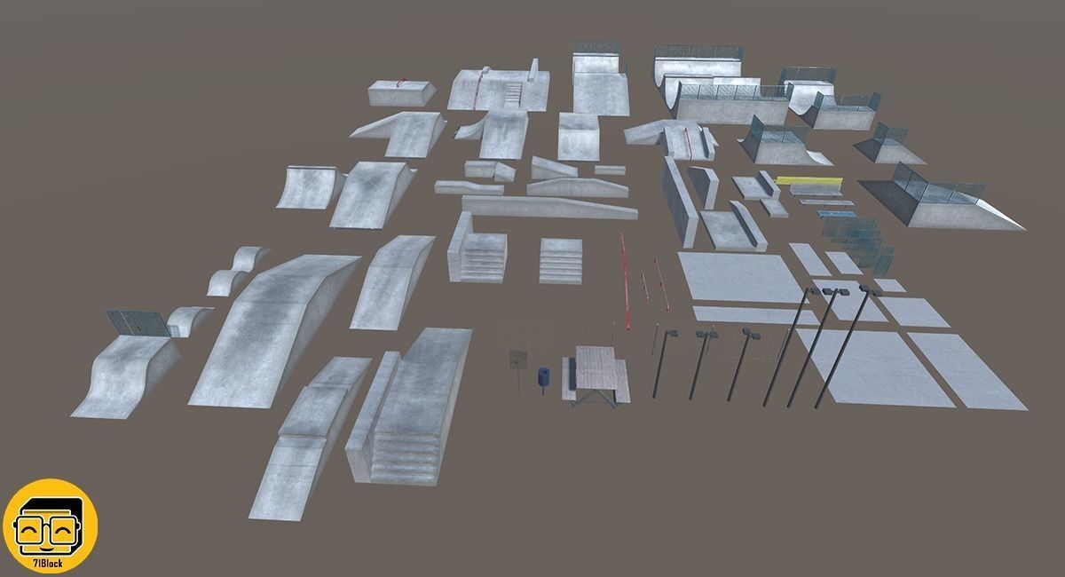 Skate Park Package Low-poly 3D model_12