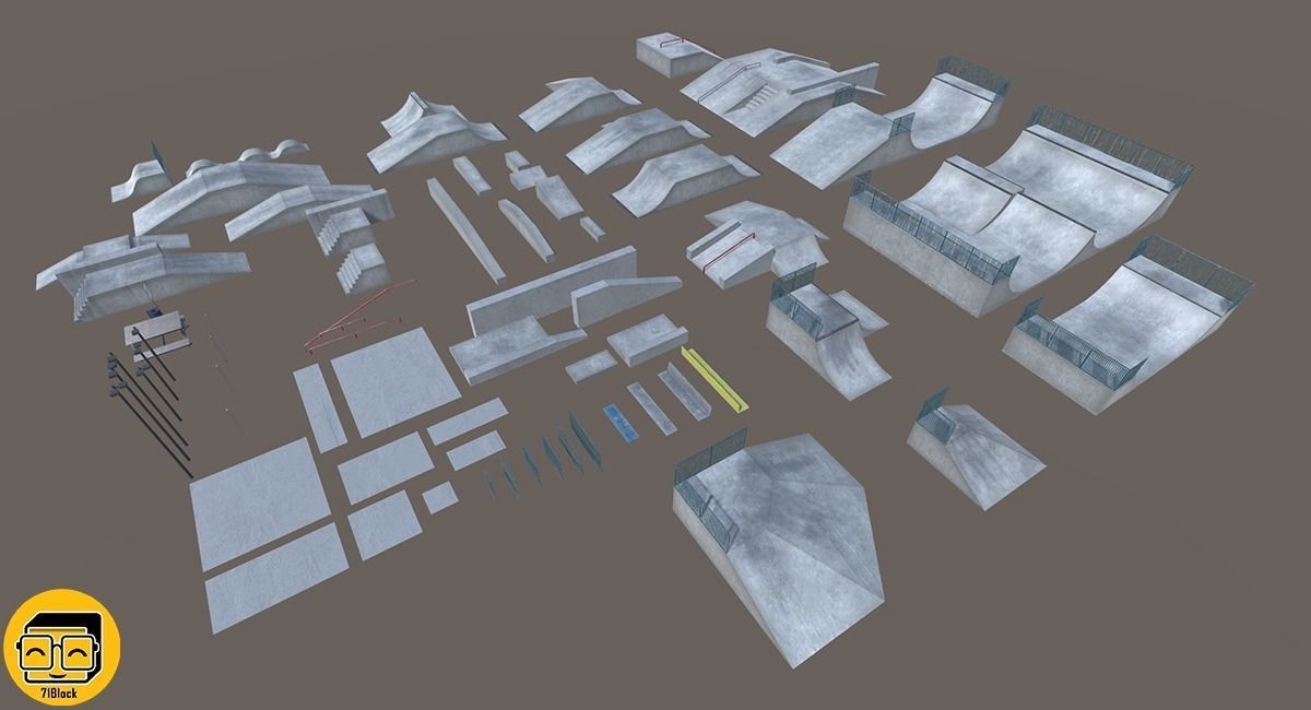 Skate Park Package Low-poly 3D model_14