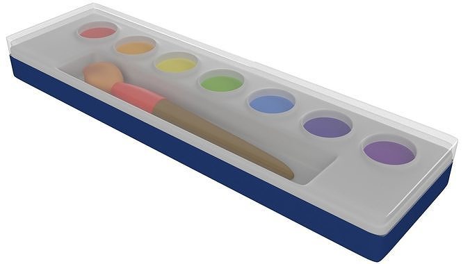Water Color Paint Set 3D model