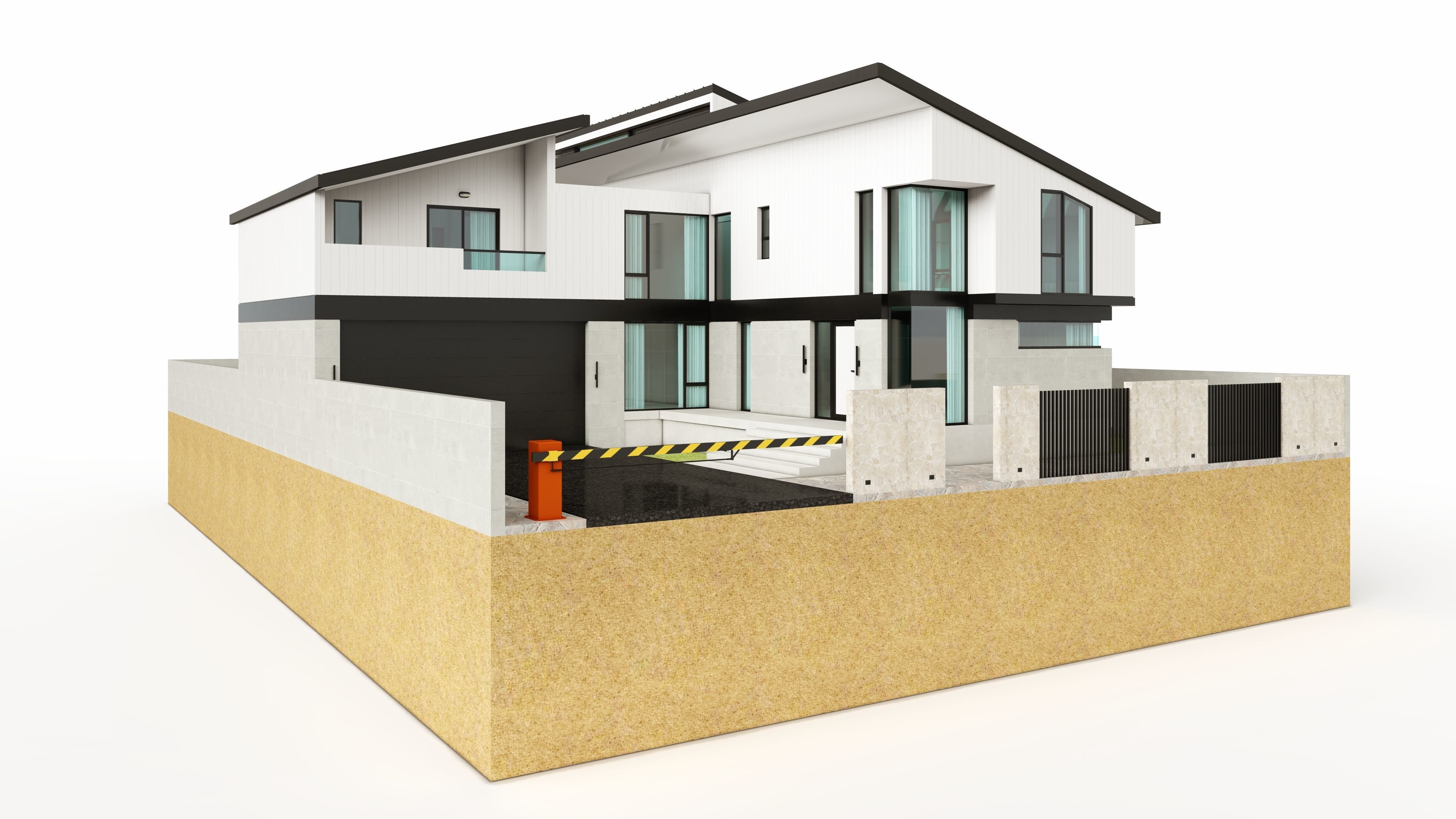 Duplex House-1 3D model_1