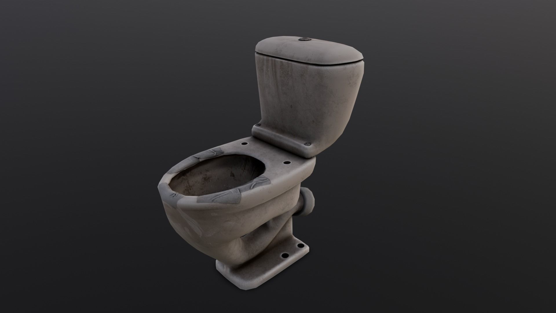 Dirty Toilet 3D Model Low-poly 3D model_5