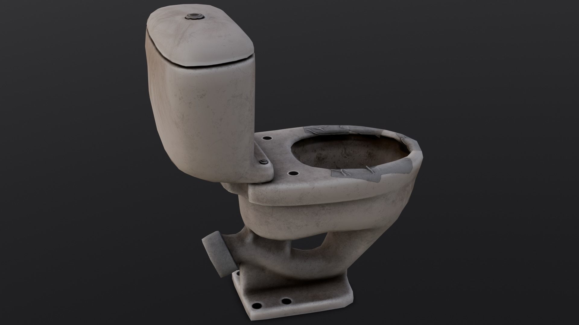 Dirty Toilet 3D Model Low-poly 3D model_13