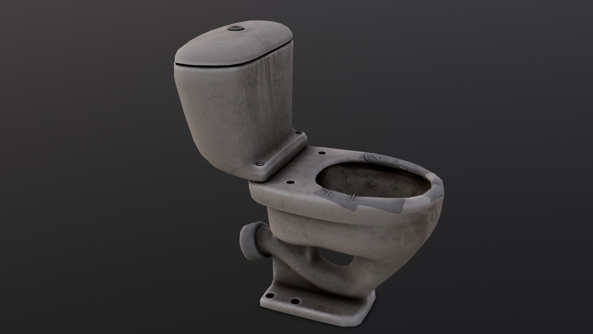 Dirty Toilet 3D Model Low-poly 3D model_7