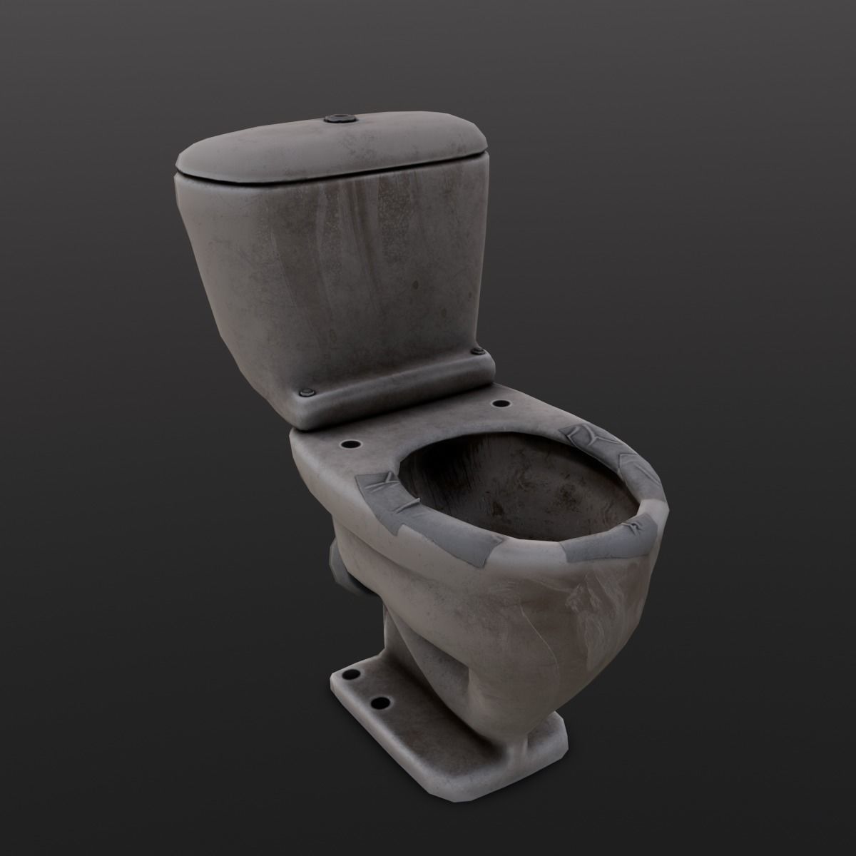 Dirty Toilet 3D Model Low-poly 3D model_9